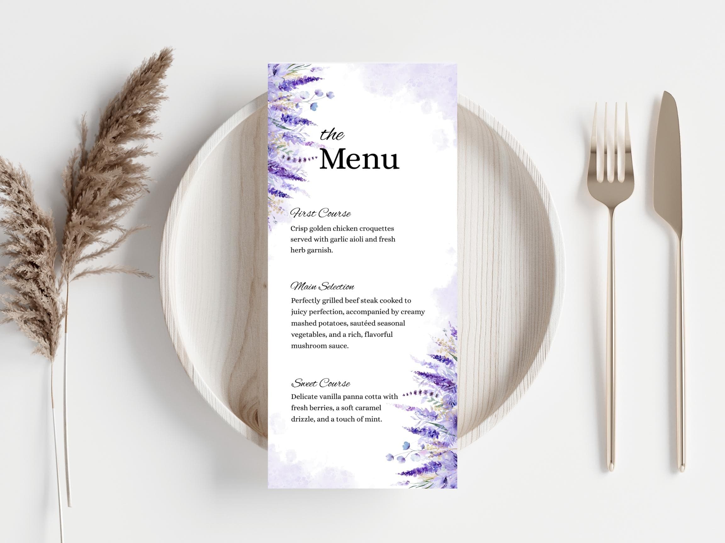 Wedding Thank you Card, Menu Card, Table Card. WI333