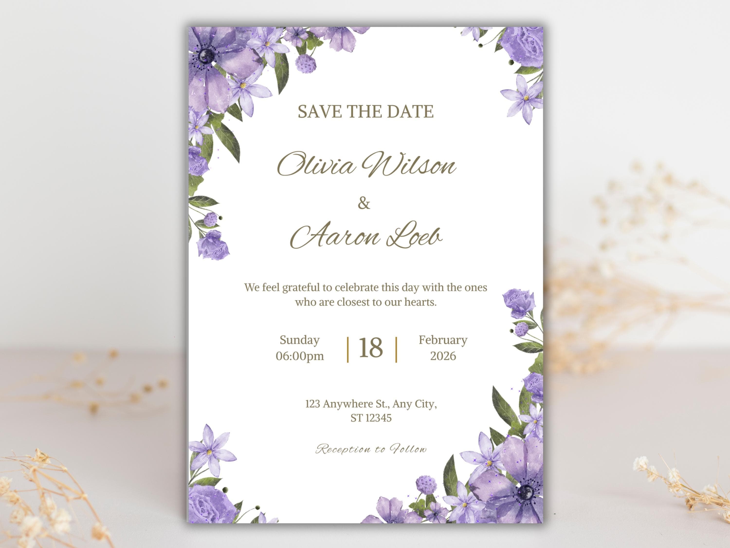 Wedding Invitation Set, RSVP, Wedding Invitation, Details, Editable, Template, WI245 - image 3