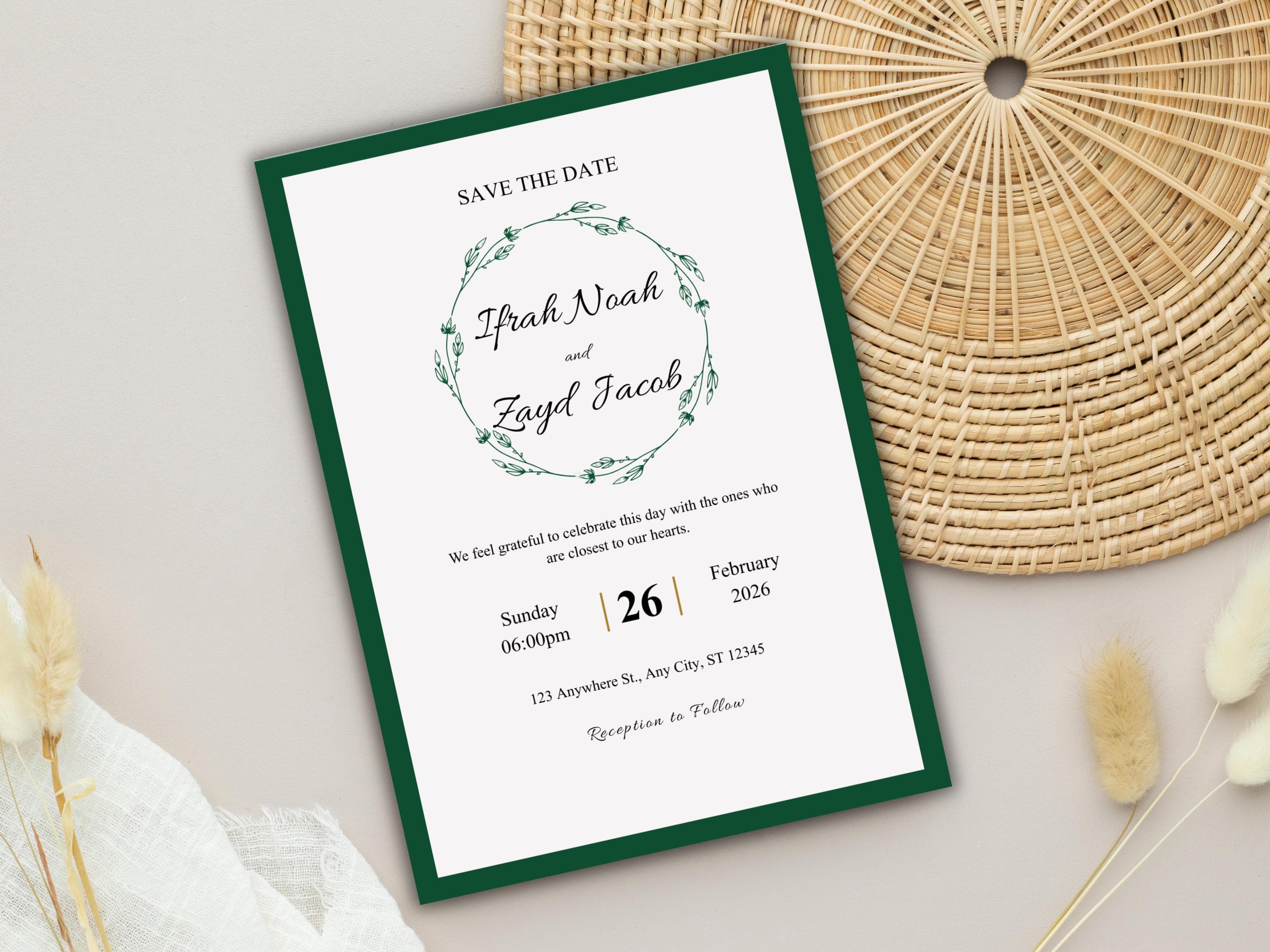 Wedding Invitation Set, RSVP, Wedding Invitation, Details, Editable, Template, WI253 - image 3