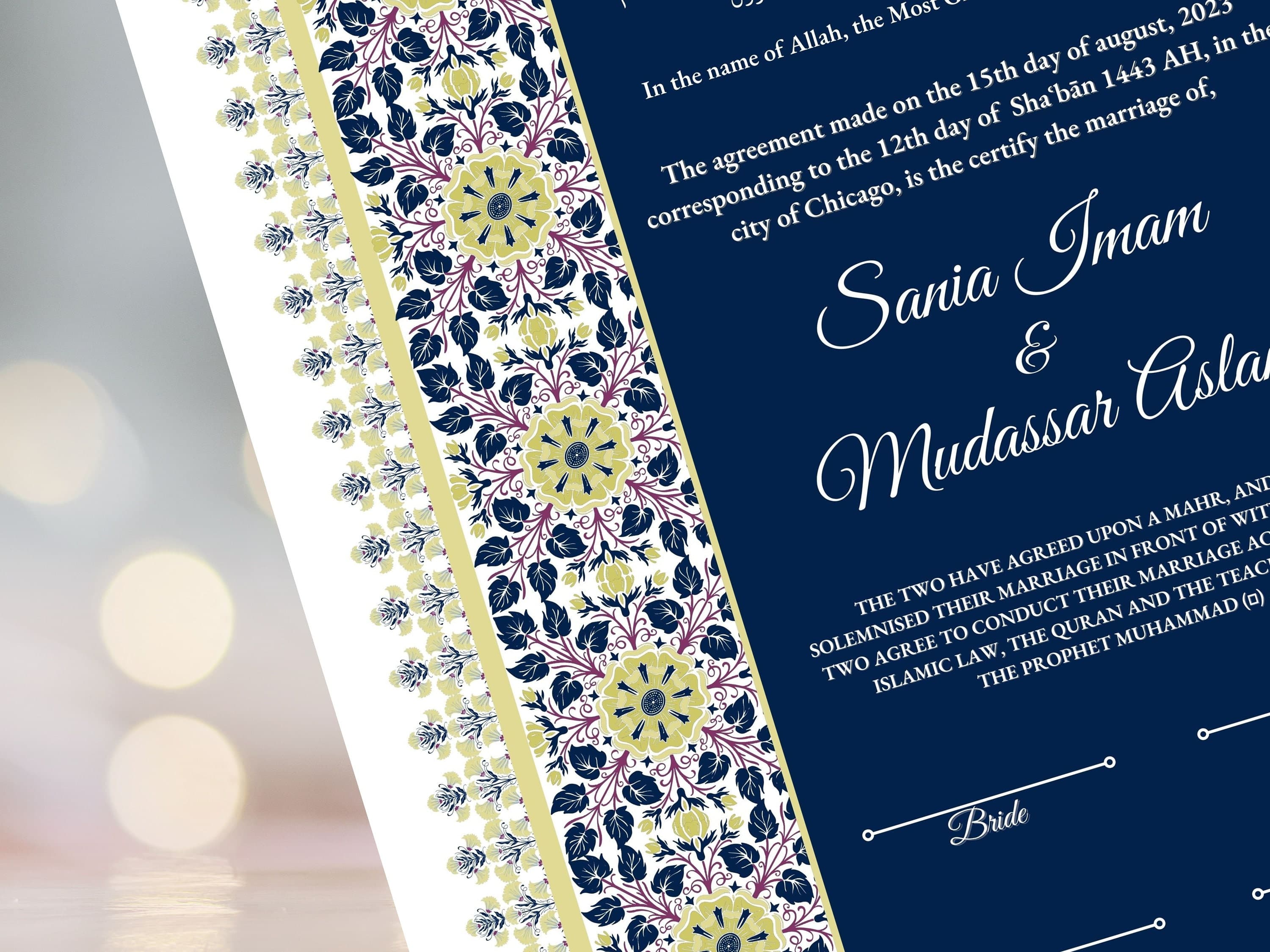 Nikkah Certificate, Nikkah Islamic Marriage Certificate, Muslin Contract,  Printable, Nikkah Contract, Editable, Digital Download. NN19 - image 4