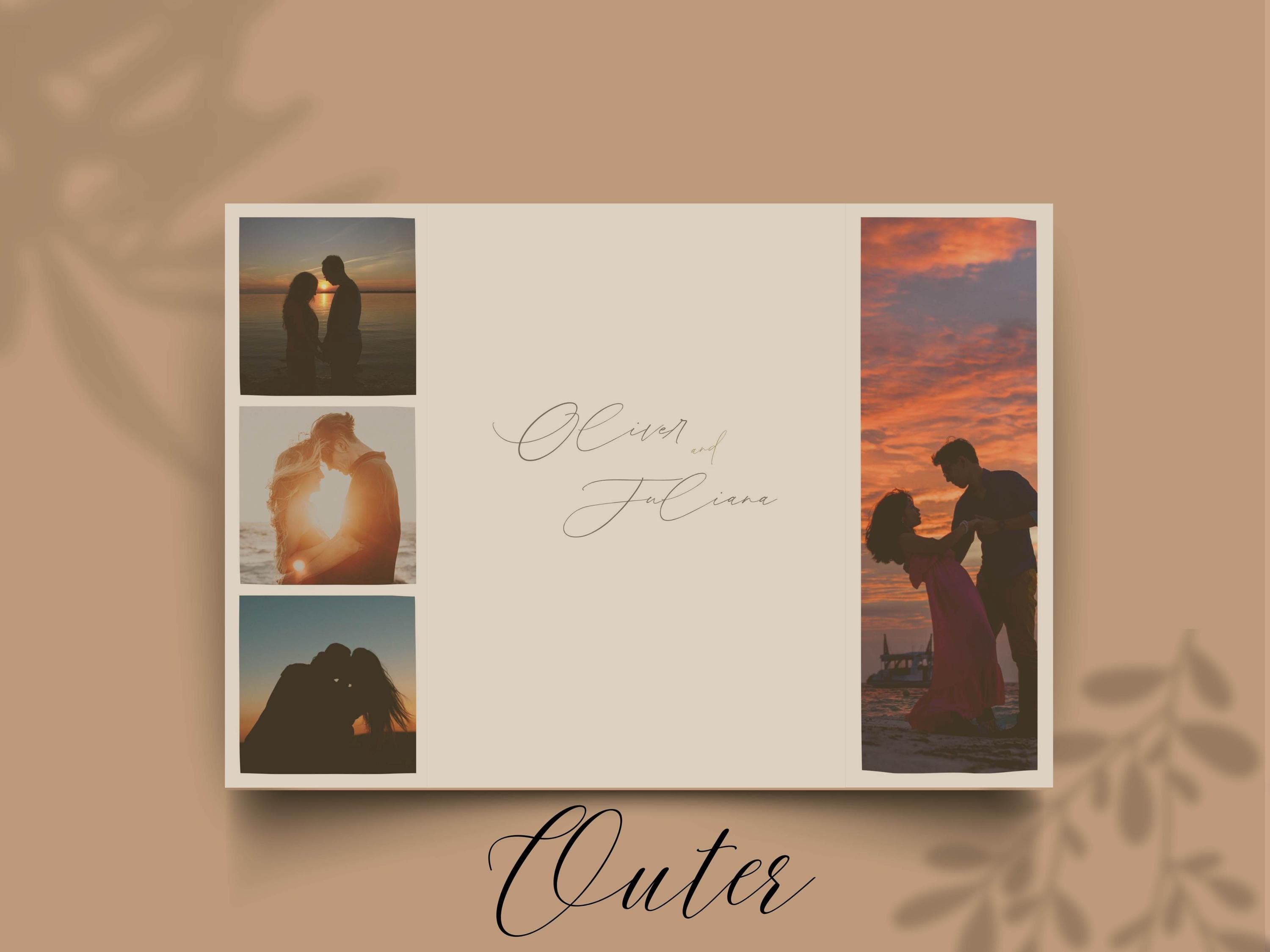 Elegant Gatefold Wedding Invitation Template: Minimalist Photo Design (Digital Download) - image 5
