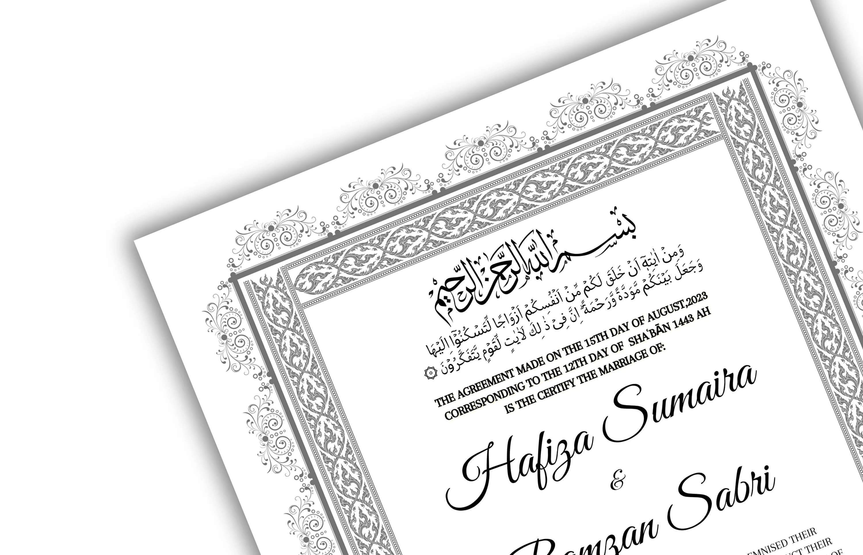 Nikkah Certificate, Islamic Marriage Contract, Printable, Editable (Digital Download) - image 4