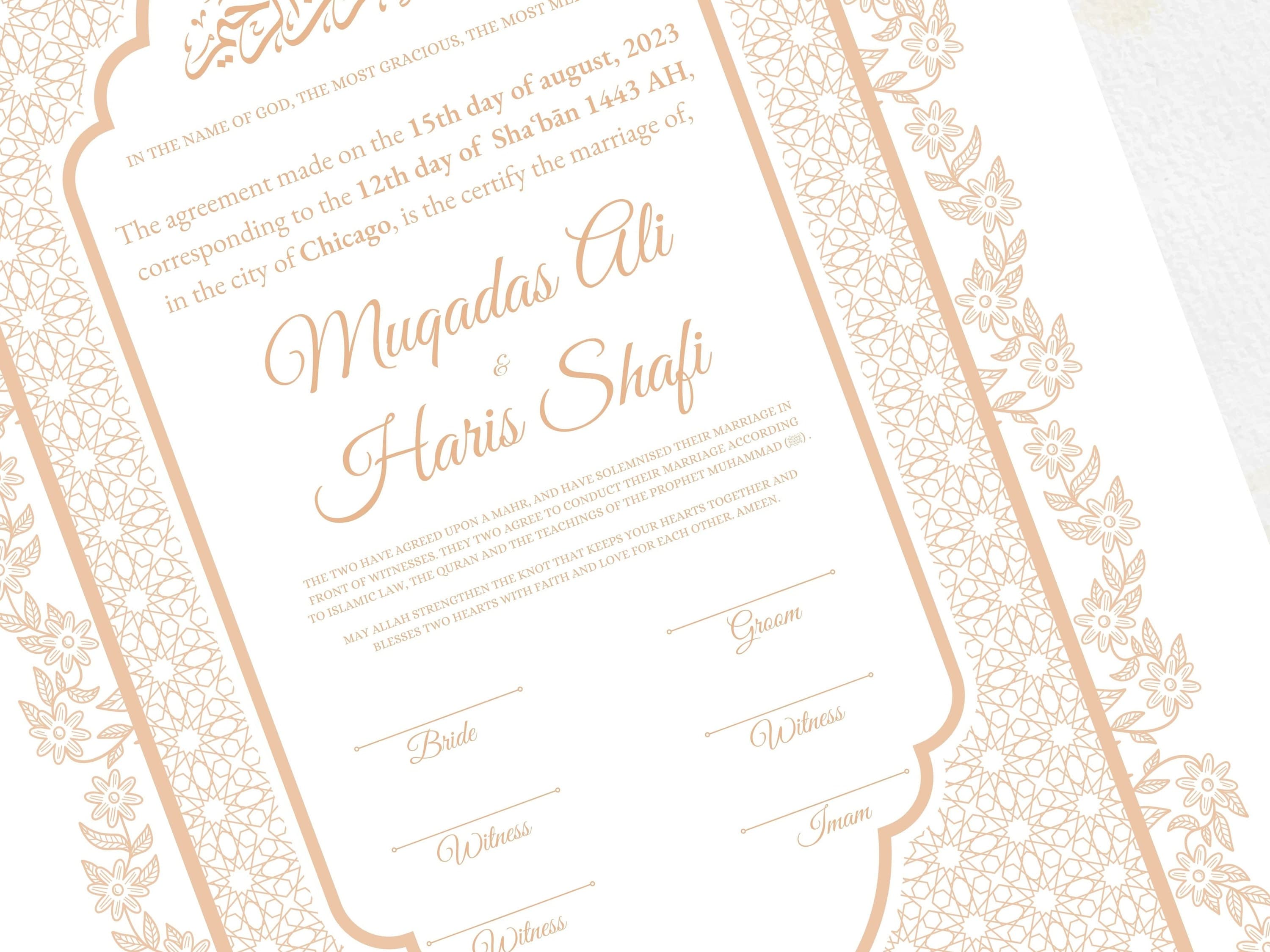 Luxury Nikkah Certificate | Nikkah Nama | Nikkah contract | Islamic marriage contract | Template | Digital Download. 58 - image 5