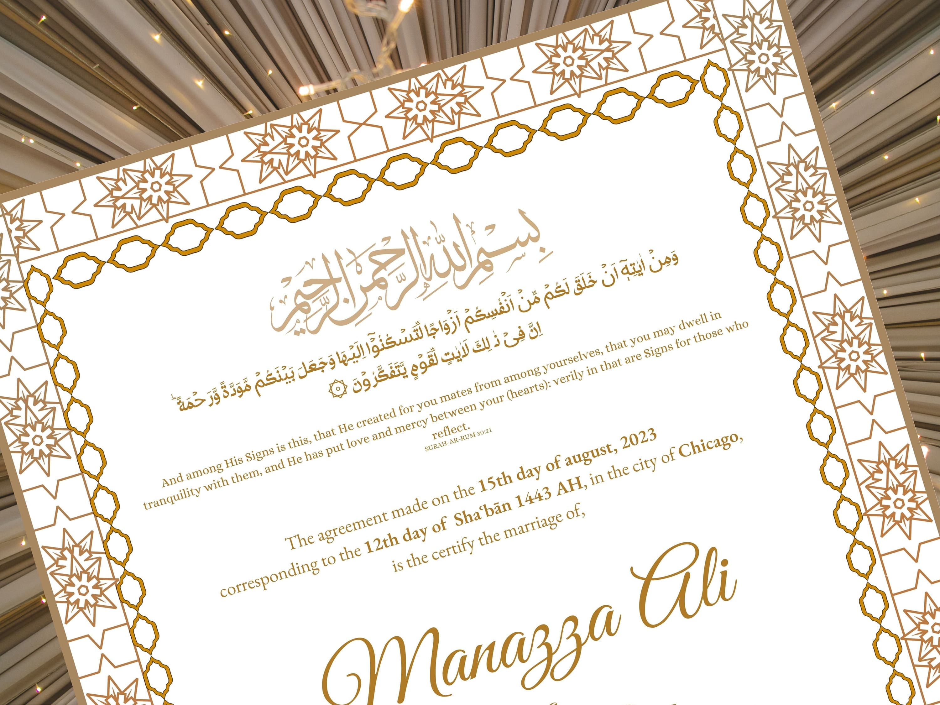 Nikkah Certificate Digital Download Personalised. NN80 - image 3