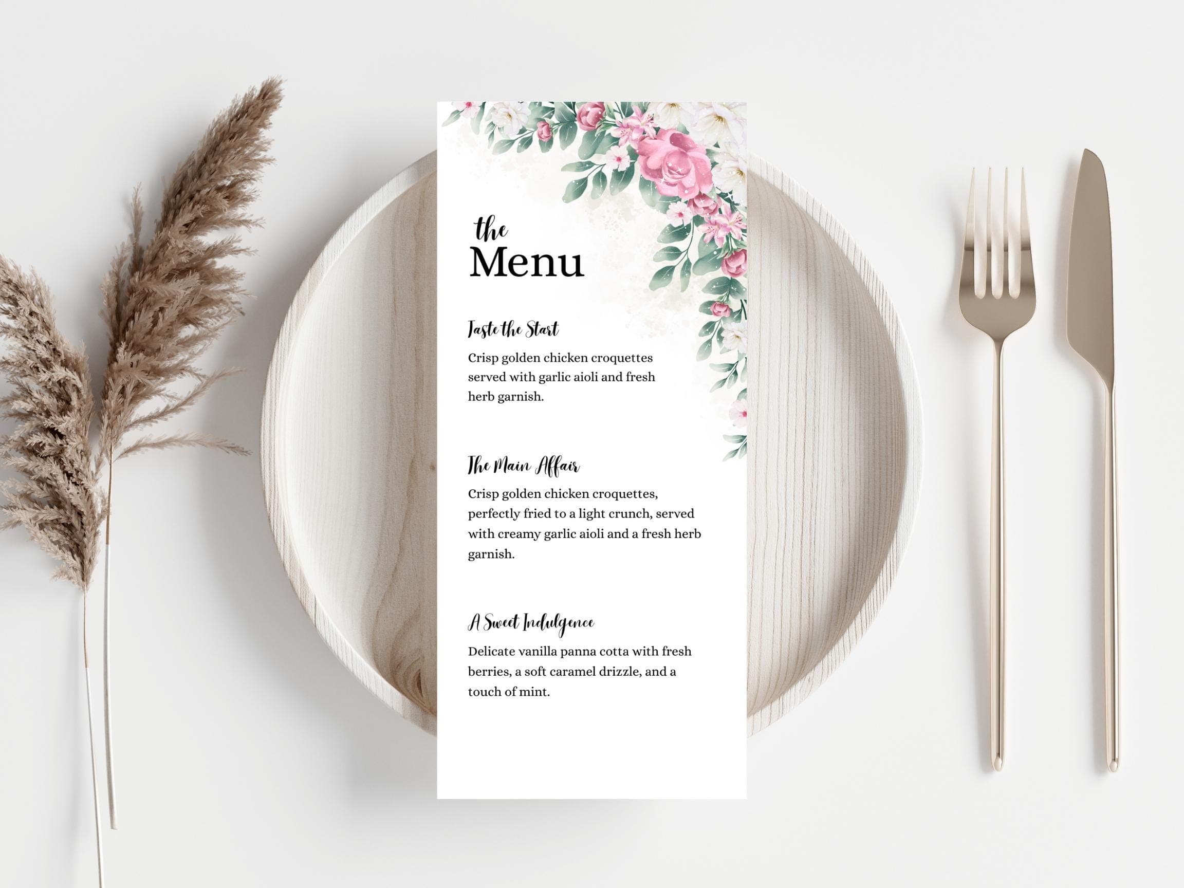 Wedding Thank you Card, Menu Card, Table Card. WI327