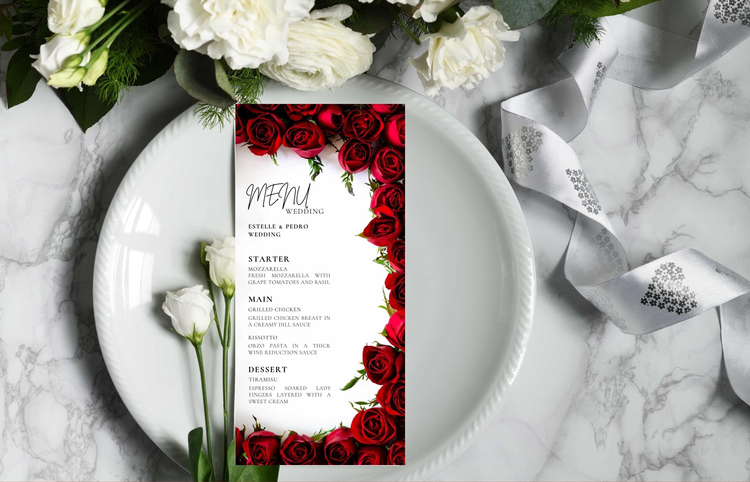 Wedding Menu Template Download, Modern Dinner Menu, Instant Download, WS53 - image 4