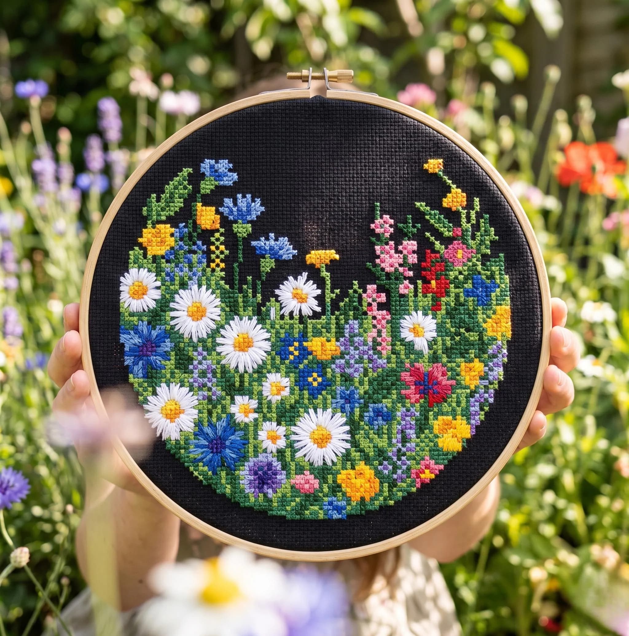 Wildflower Cross Stitch Pattern, Floral Arrangement Design, Modern Nature Sampler PDF