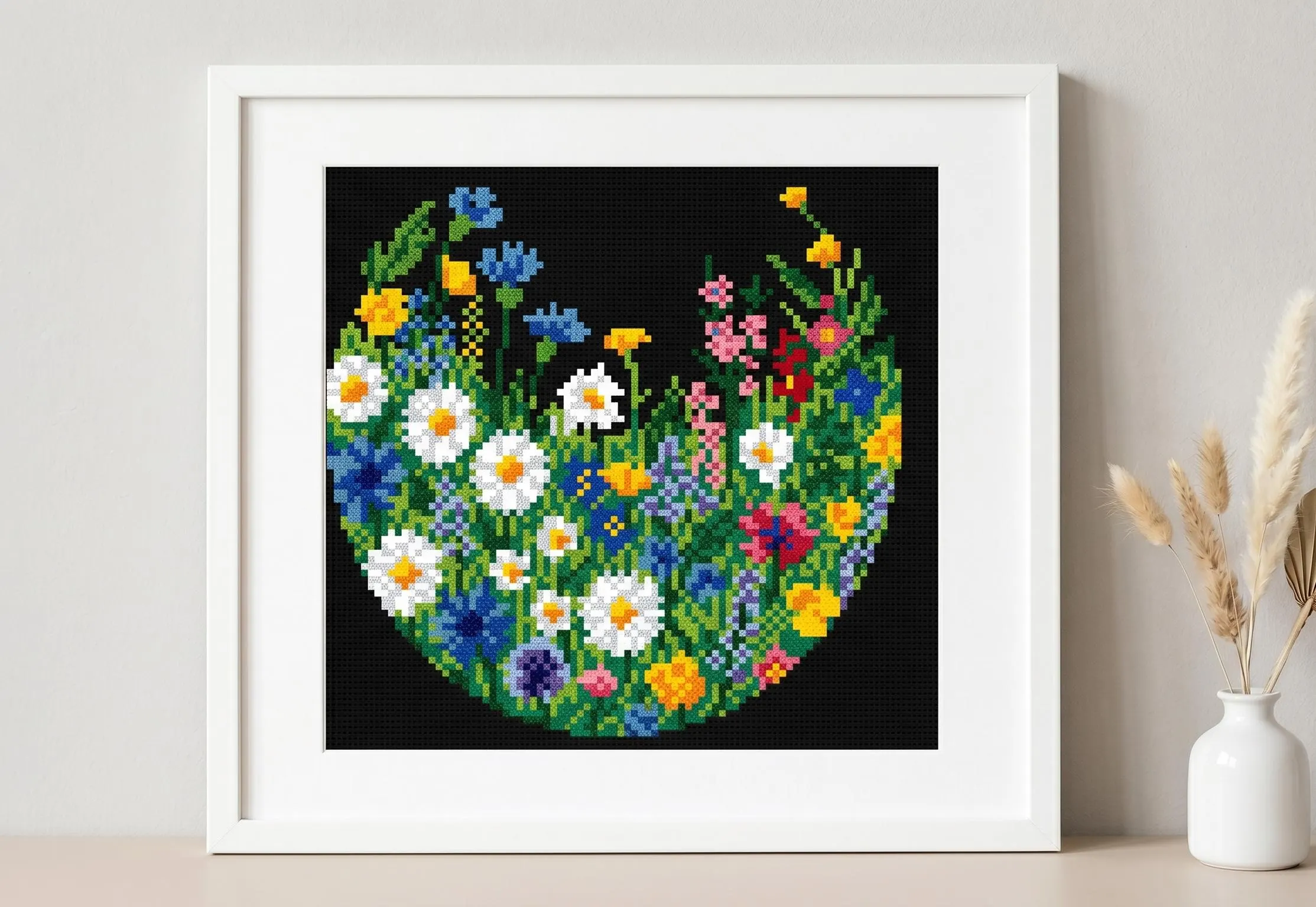 Wildflower Cross Stitch Pattern, Floral Arrangement Design, Modern Nature Sampler PDF - image 4
