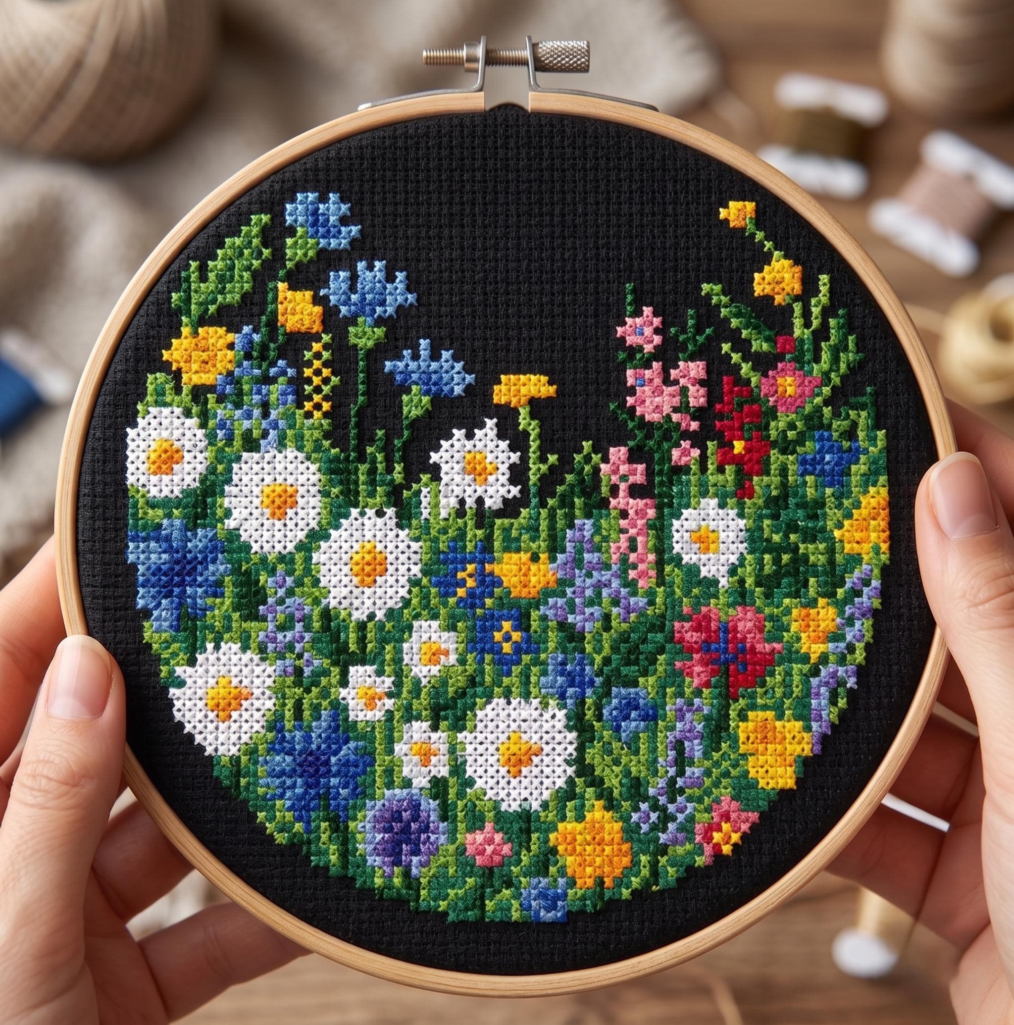 Wildflower Cross Stitch Pattern, Floral Arrangement Design, Modern Nature Sampler PDF - image 5