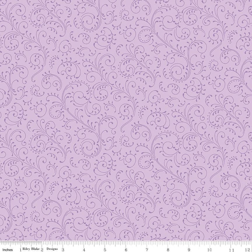 Hydrangeas in the Garden- Scrolls- Lavender Pearl- CPL16836- Riley Blake Designs by Jennifer Bosworth