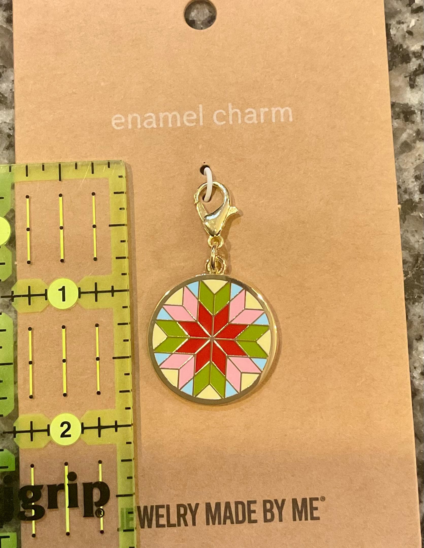 Diamond Star Block Enamel Charm- AA3025817- Moda - image 3