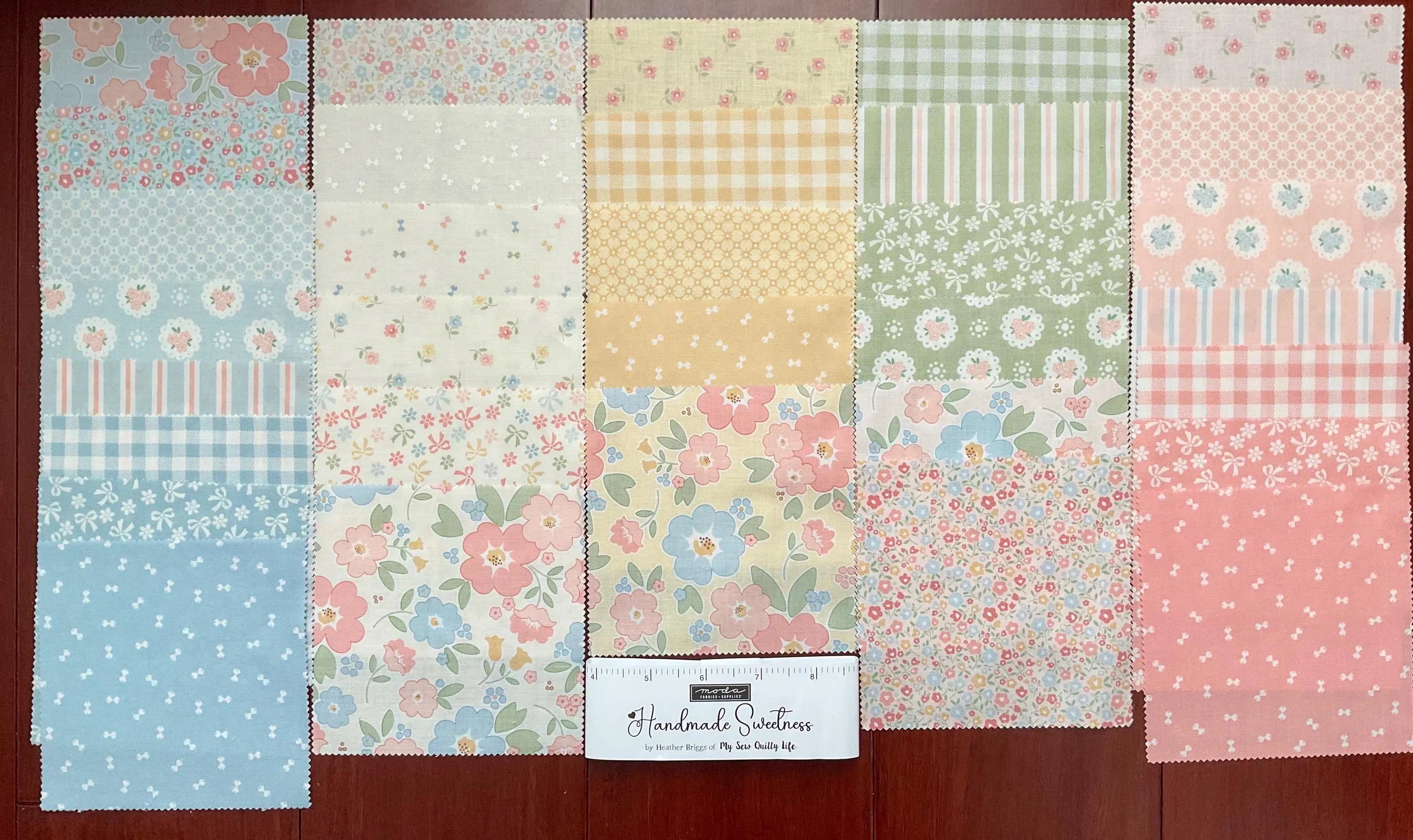 Handmade Sweetness- Charm Pack- 31790PP- 42 pieces pre cut 5” x 5” - Moda Fabrics by My Sew Quilty Life