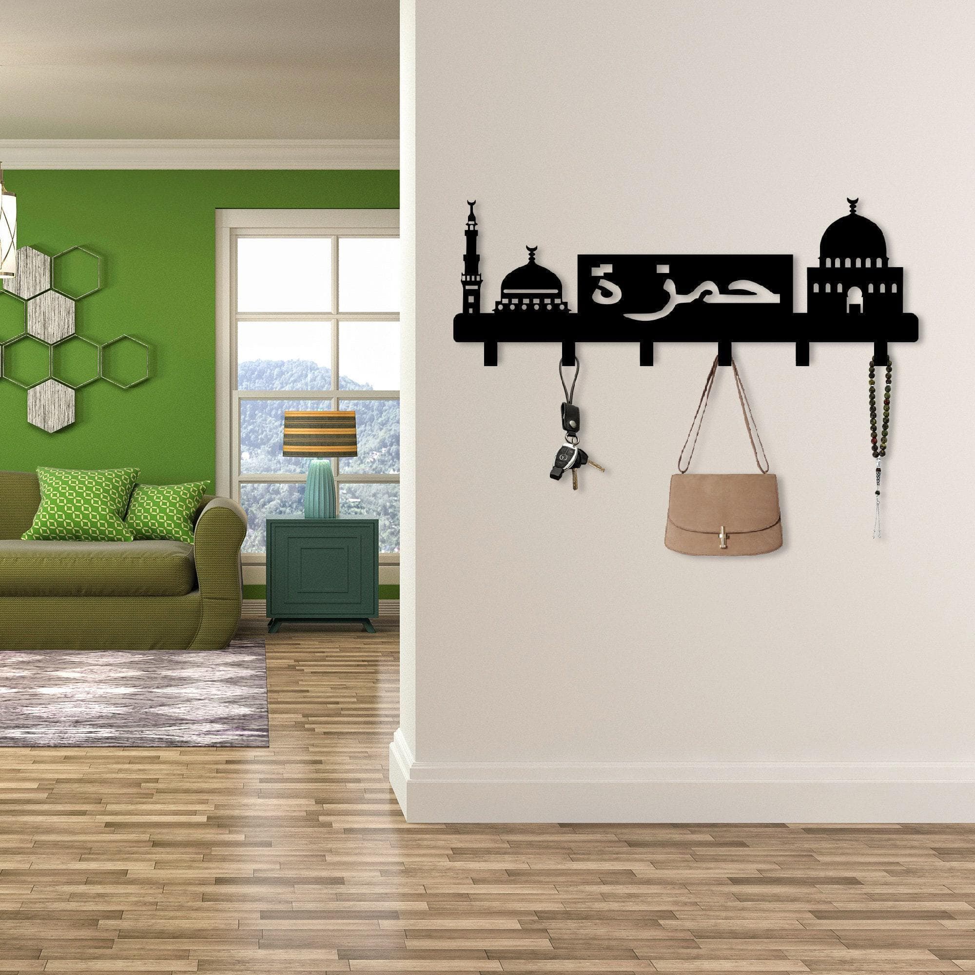 Custom Islamic Metal Key Hanger, Islamic Key Holder, Personalized Gifts for Muslim, English or Arabic Name Key Hook, Ramadan Decor, Eid Gift - image 2