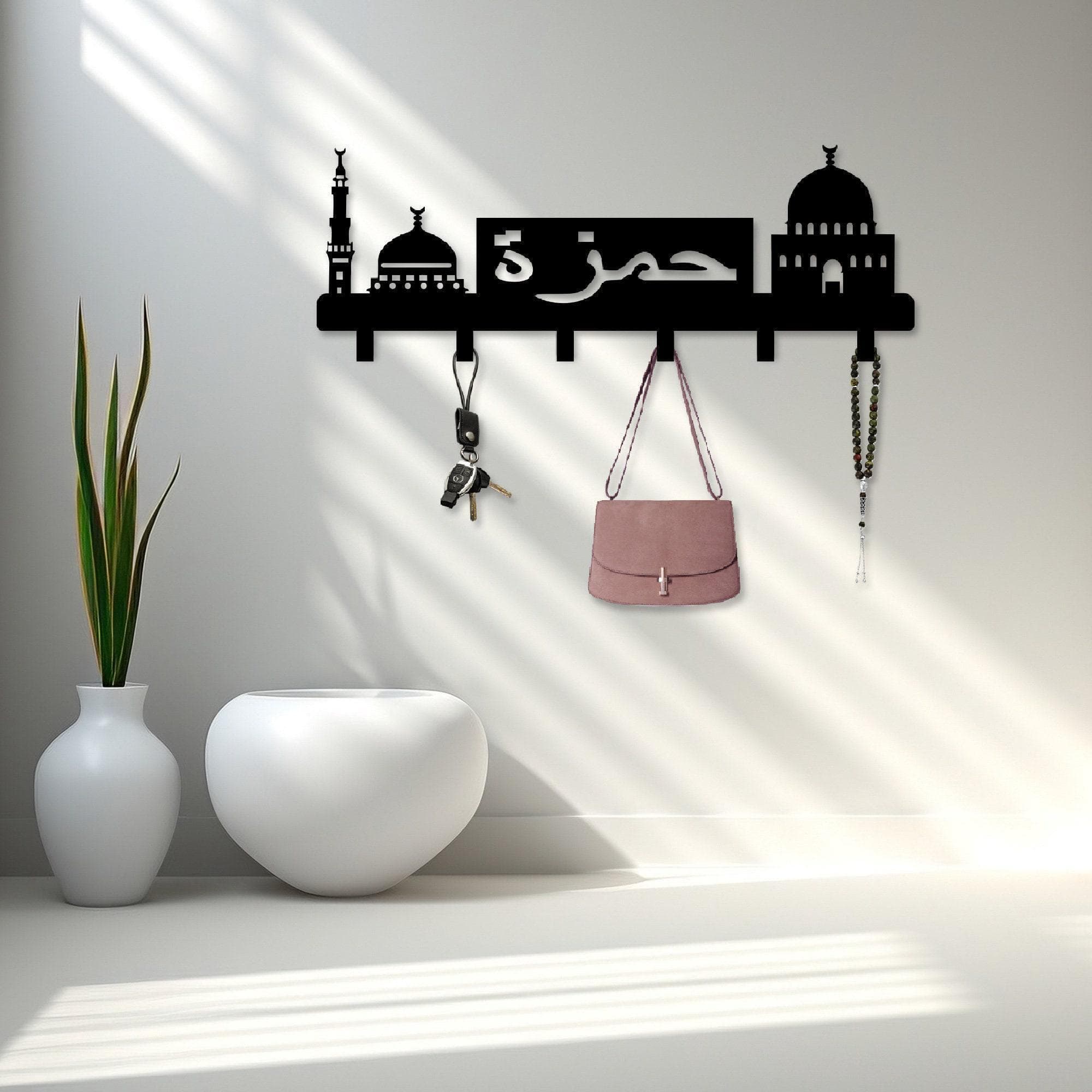 Custom Islamic Metal Key Hanger, Islamic Key Holder, Personalized Gifts for Muslim, English or Arabic Name Key Hook, Ramadan Decor, Eid Gift - image 4