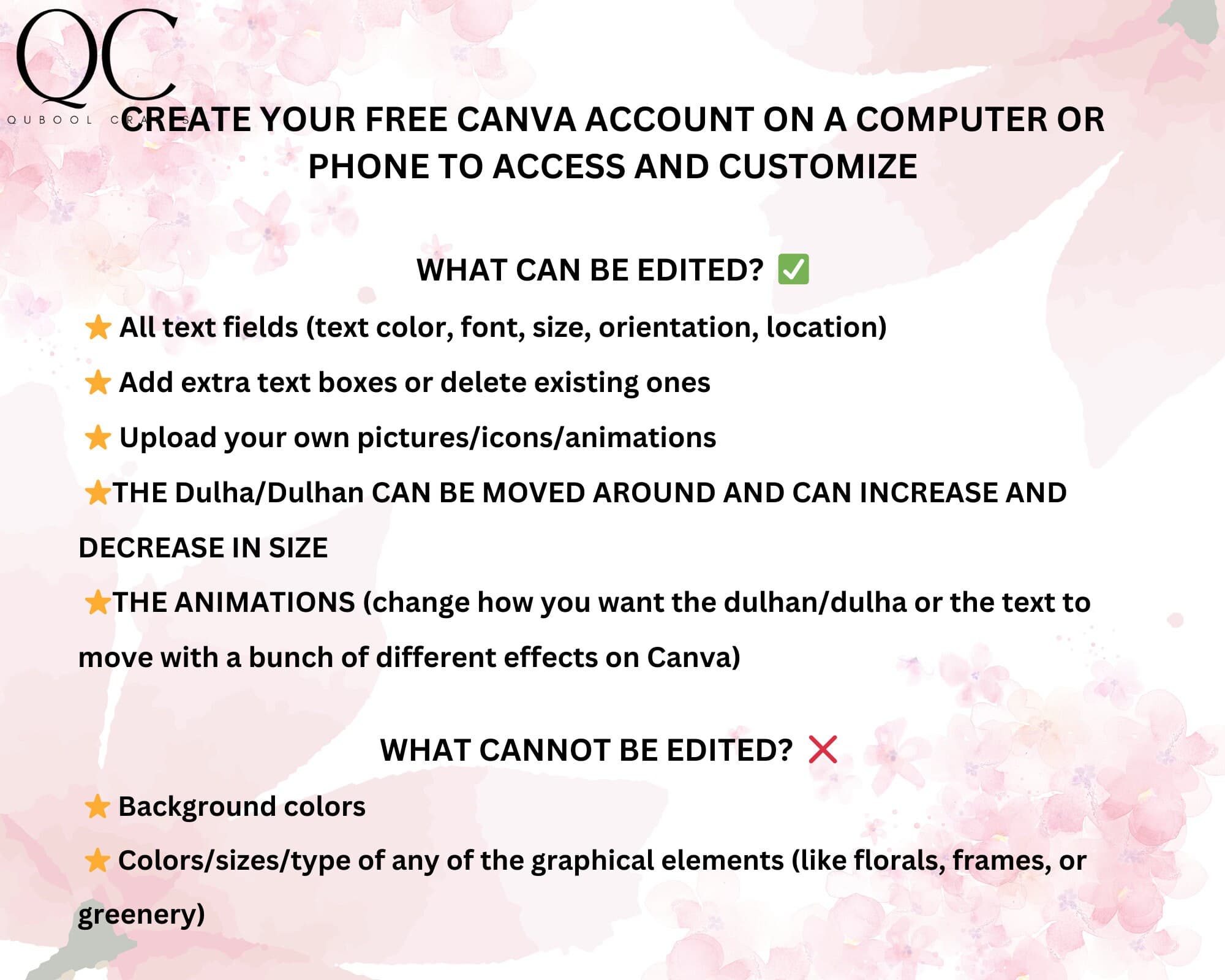 Pink Floral Nikkah Invitation, Animated Muslim Wedding (Digital Download) - image 3