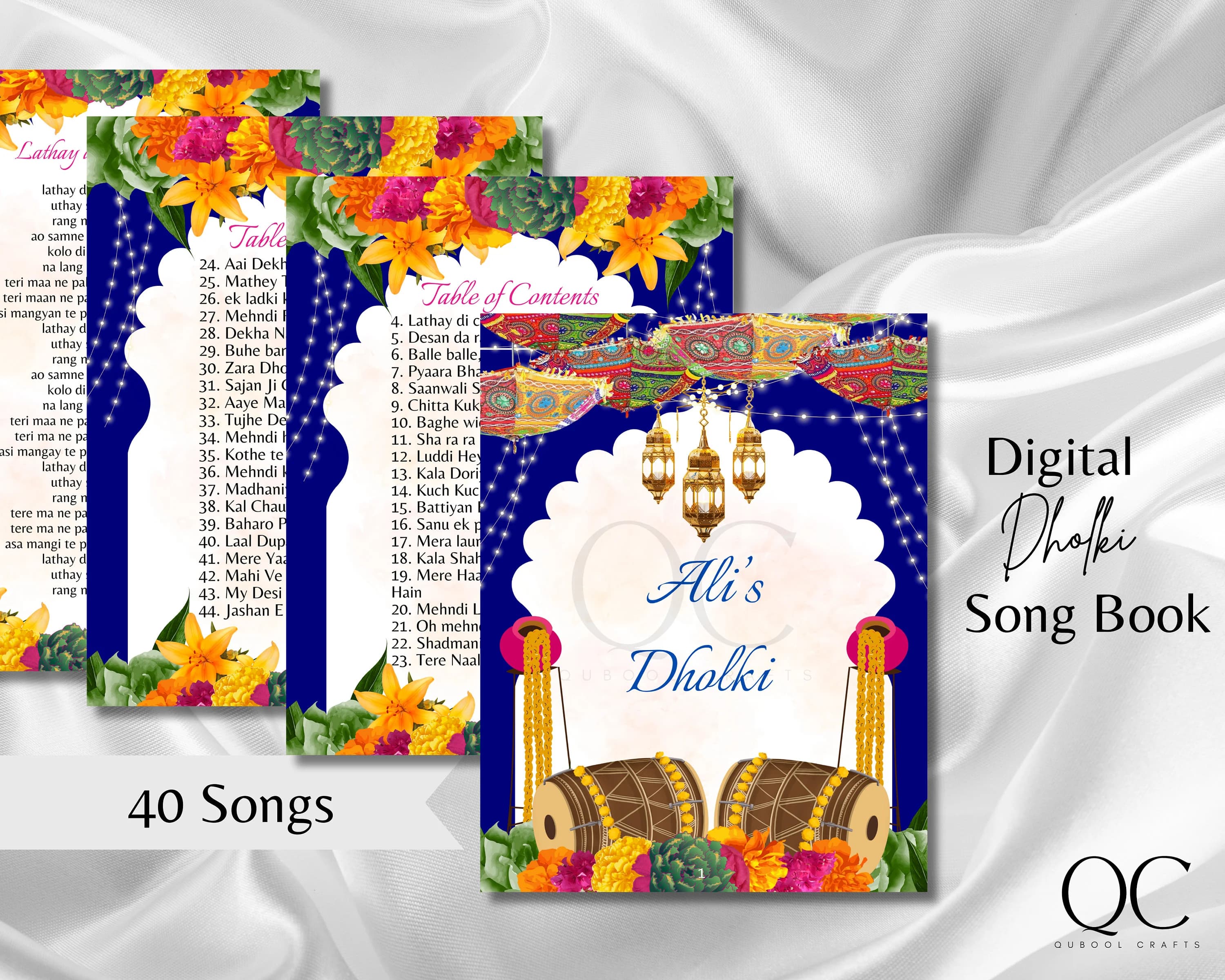 Modern Dholki Song Book, Desi Wedding Songs (Digital Download)