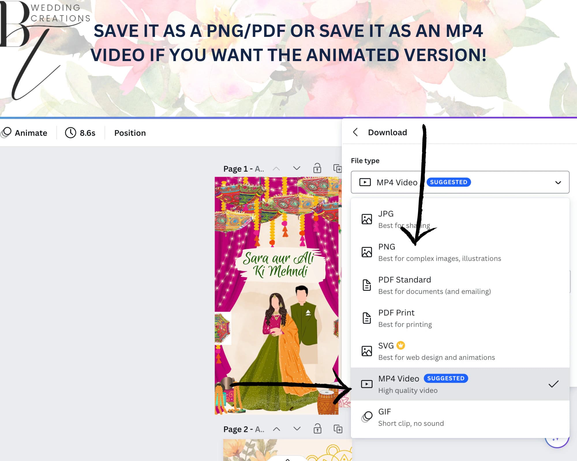 Animated Mehndi Invitation Template | Indian Wedding (Digital Download) - image 5
