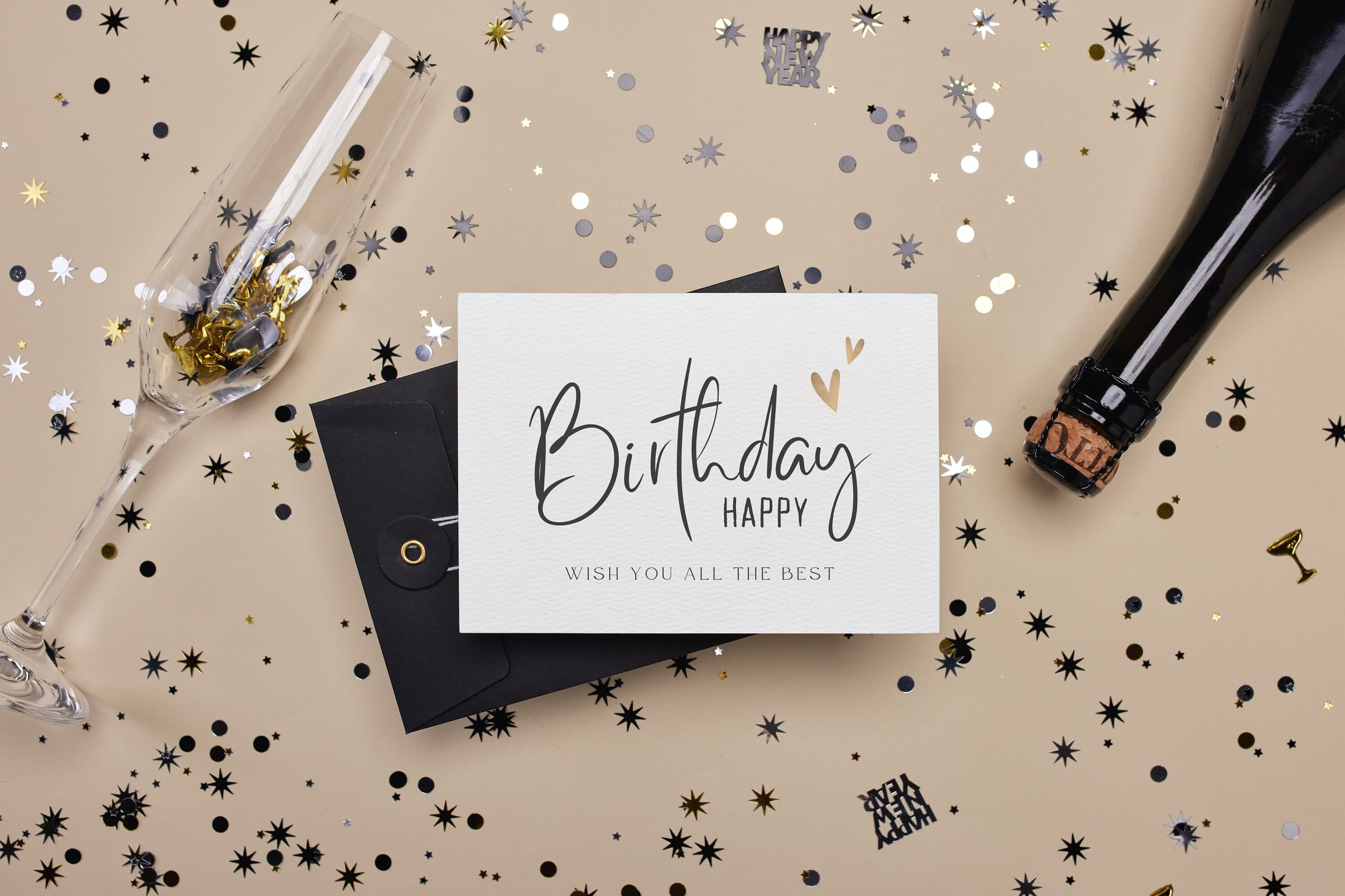 Printable Happy Birthday Card | Modern Script (PDF + PNG)