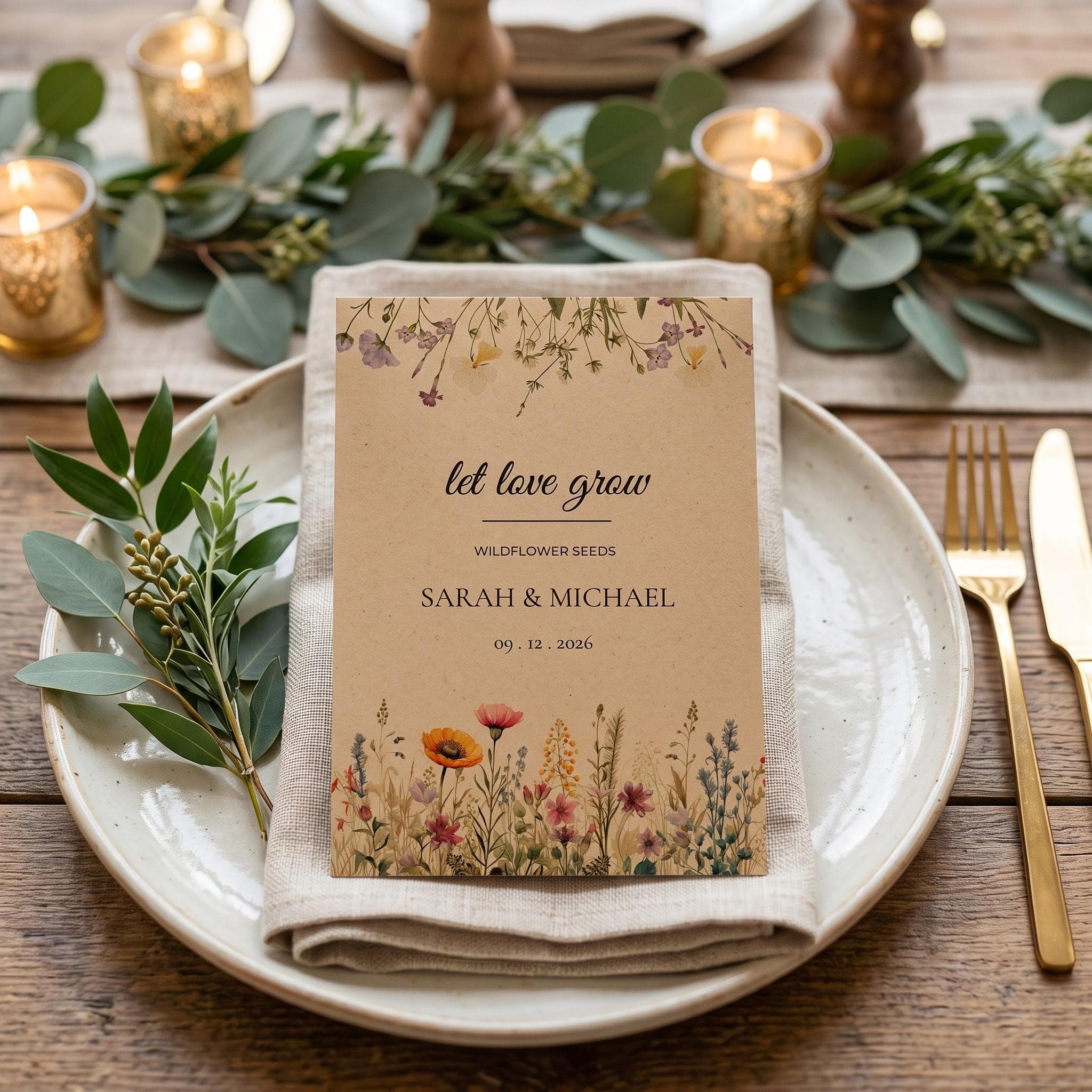 Wedding Favors for Guests in Bulk, Let Love Grow Wildflower Seed Packets, Personalized Seed Wedding Favor, Seeds Included, Rustic Favor - image 3