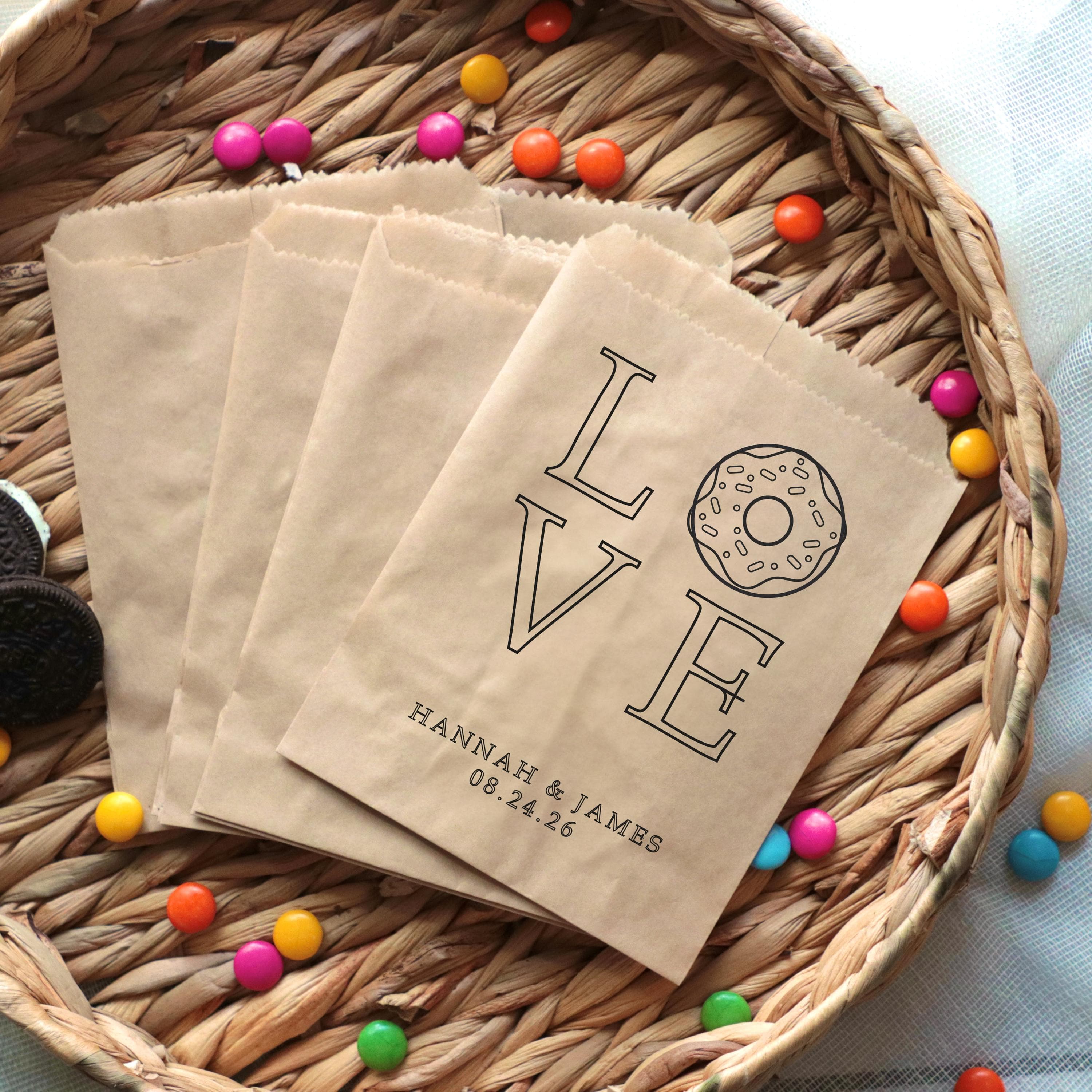 love Cookies Craft Bag - Wedding Craft Favor Cookie Bag, Wedding Favor Bag, Craft Favor Bag, Cookie Bag - image 3