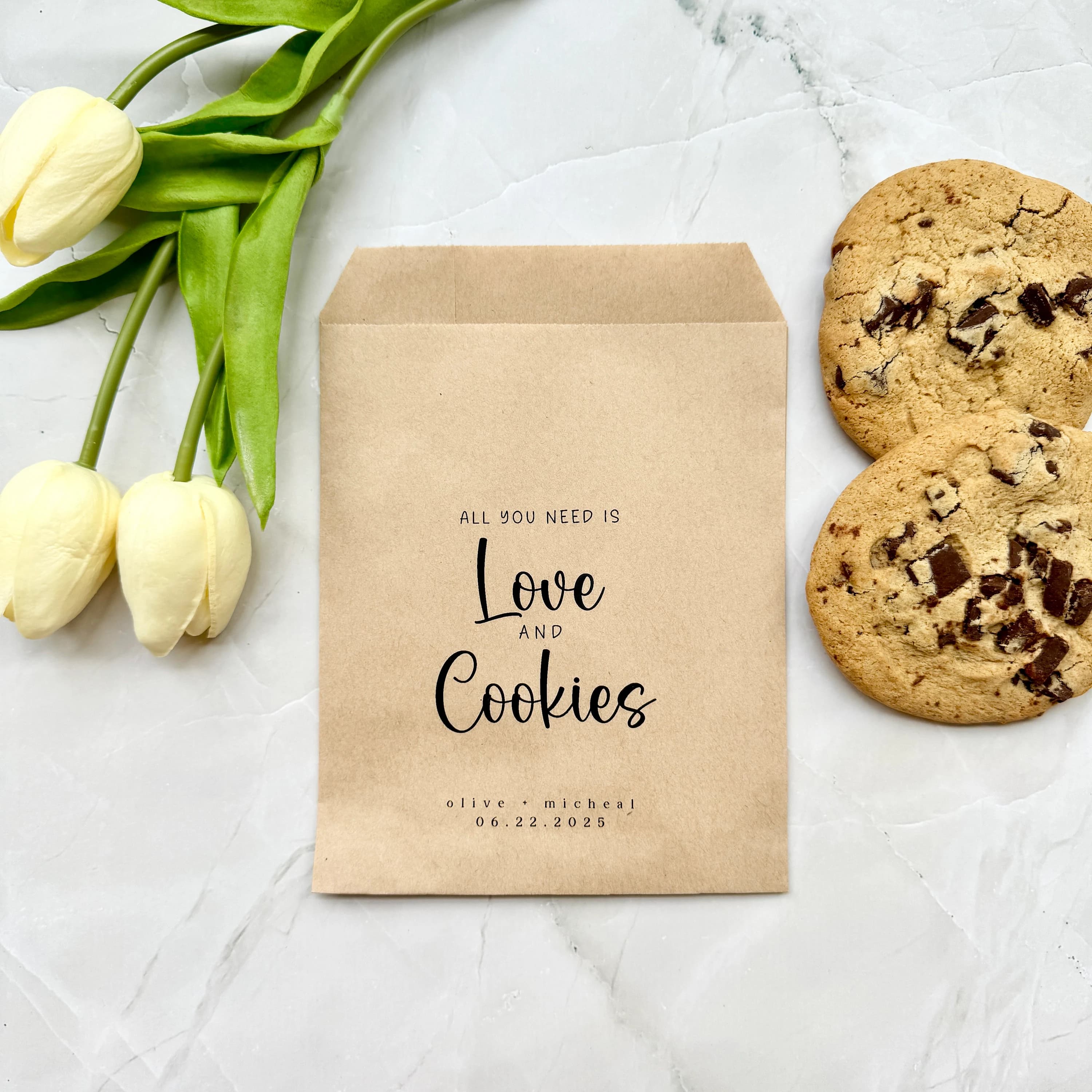 All you need is Love and  Cookies Bag, Wedding Cookie Bag, Anniversary Celebration Personalized Favor Bag, Party Gift Favor Bag, Cookie Bag - image 4