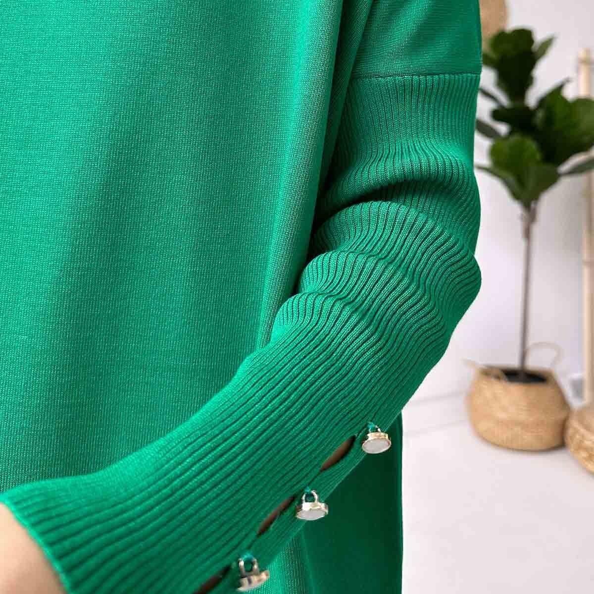 Classic Green Sleeve Detail Tunic | Mercerized Fabric | Perfect for Modest Fashion & Everyday Casual Style,(KH-1795) - image 5