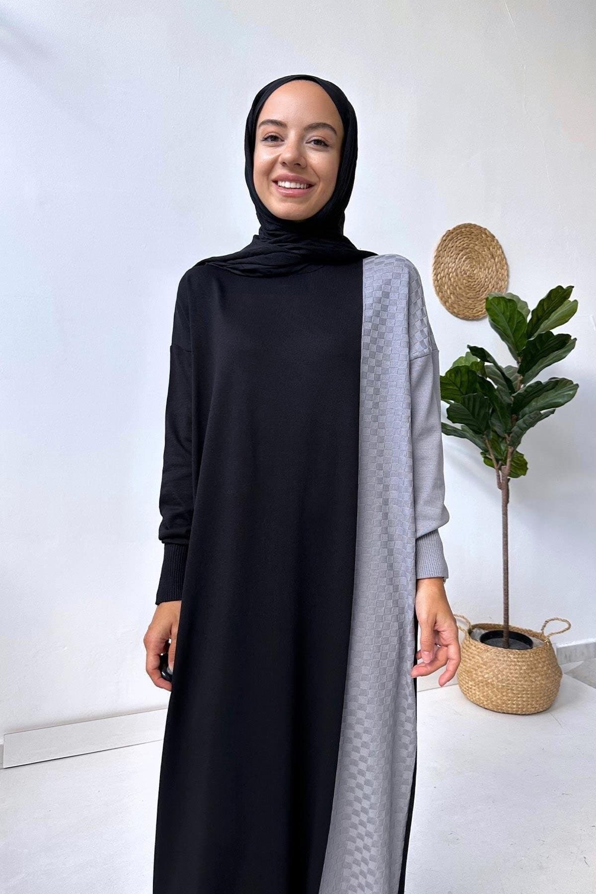 Elegant Gray Dama Mercerized Dress - Stylish Modest Wear with Unique Textured Pattern - Perfect for Formal and Casual Occasions,(KH-1877) - image 5