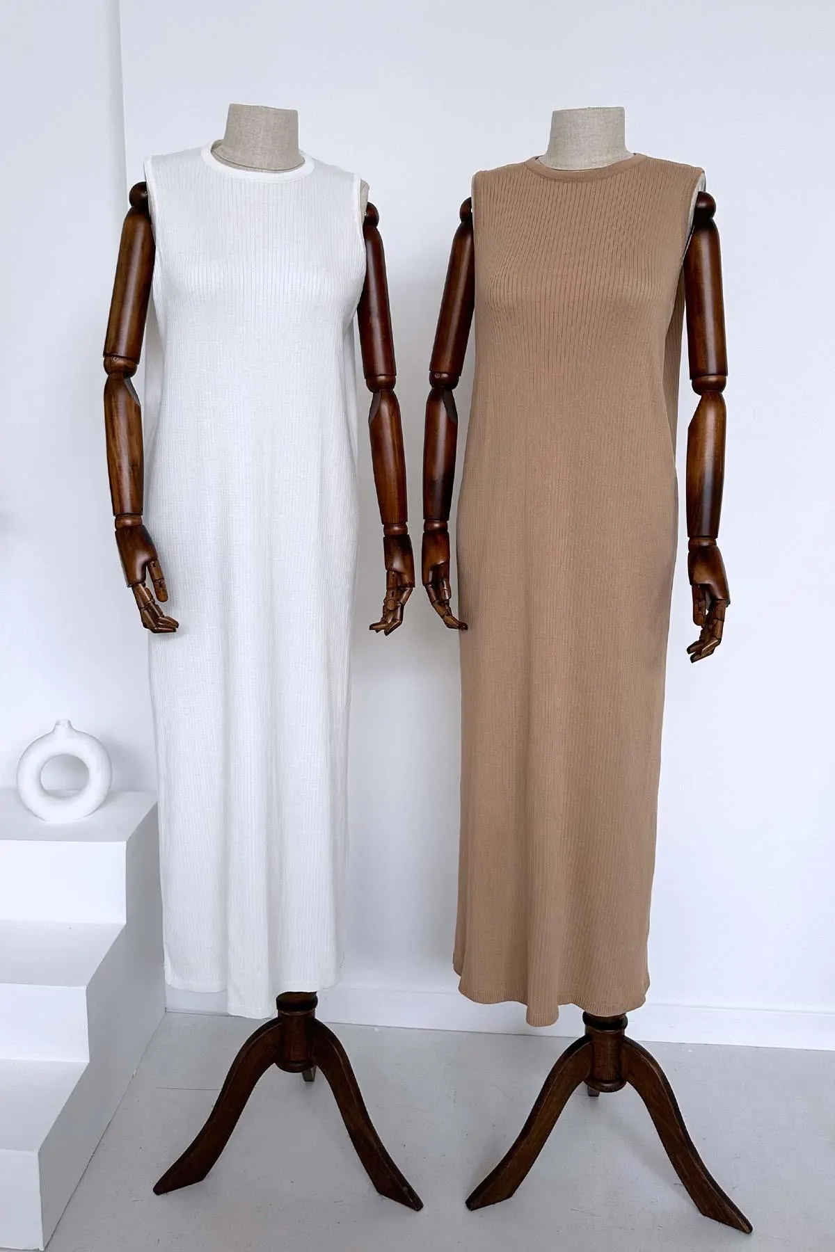 Elegant White Mercerized Sleeveless Maxi Dress - Lightweight, Breathable Fabric, Perfect for Summer, Beach, or Casual Outings,(KH-1885) - image 5
