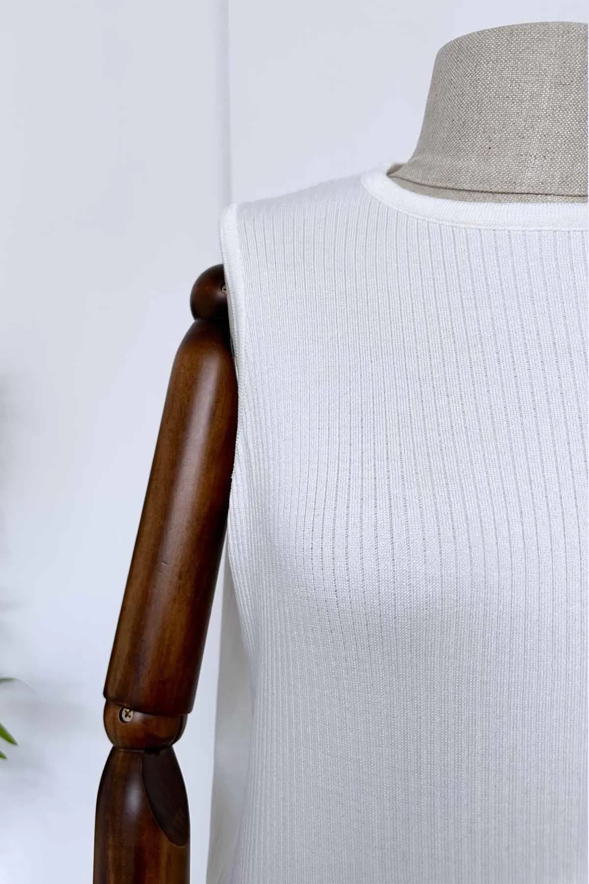 Elegant White Mercerized Sleeveless Maxi Dress - Lightweight, Breathable Fabric, Perfect for Summer, Beach, or Casual Outings,(KH-1885) - image 3