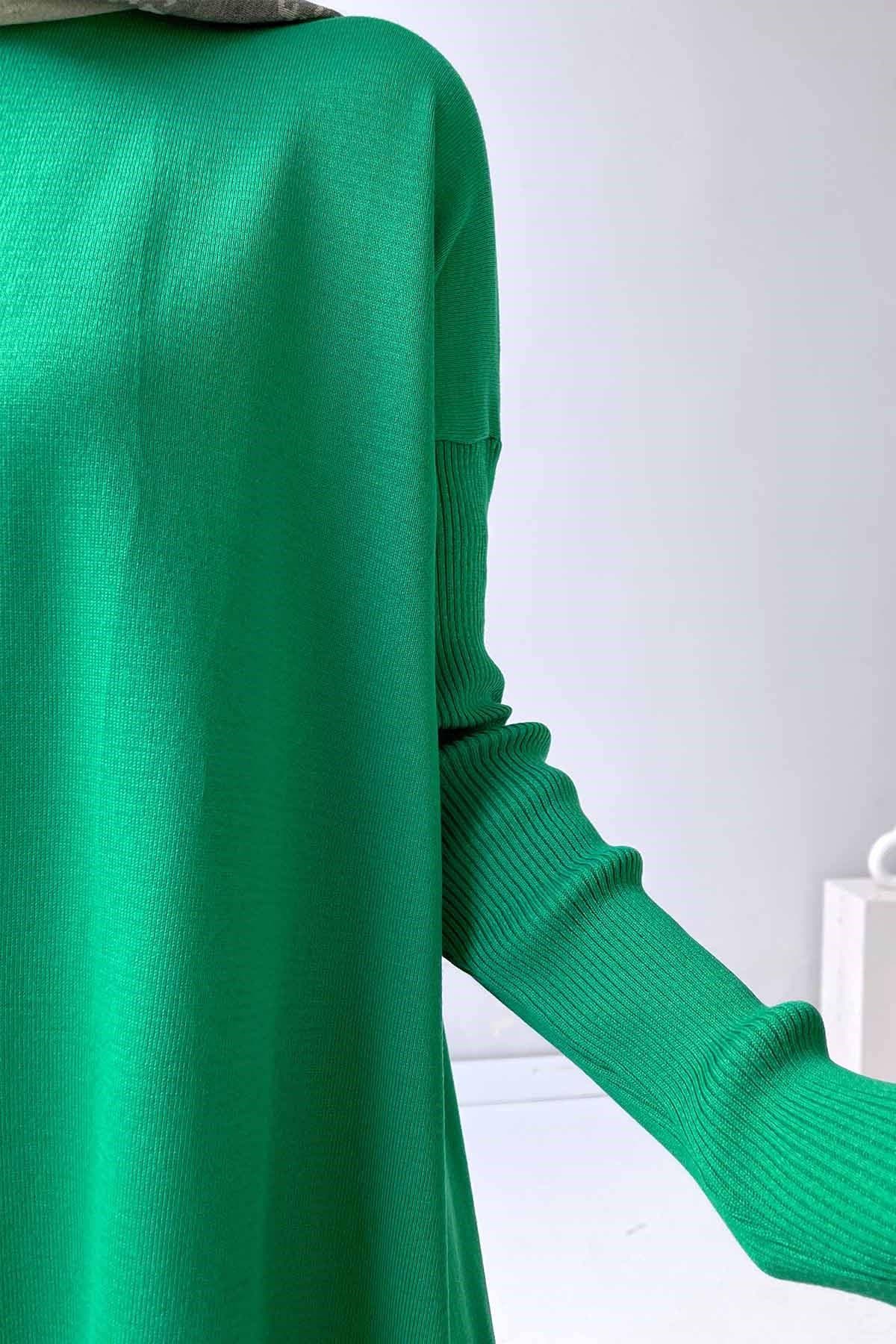 Elegant Green Mercerized Tunic-Modest Fashion for Women,Comfortable and Flowy Design,Versatile Casual or Formal Wear Great Gift Idea,KH-1747 - image 3