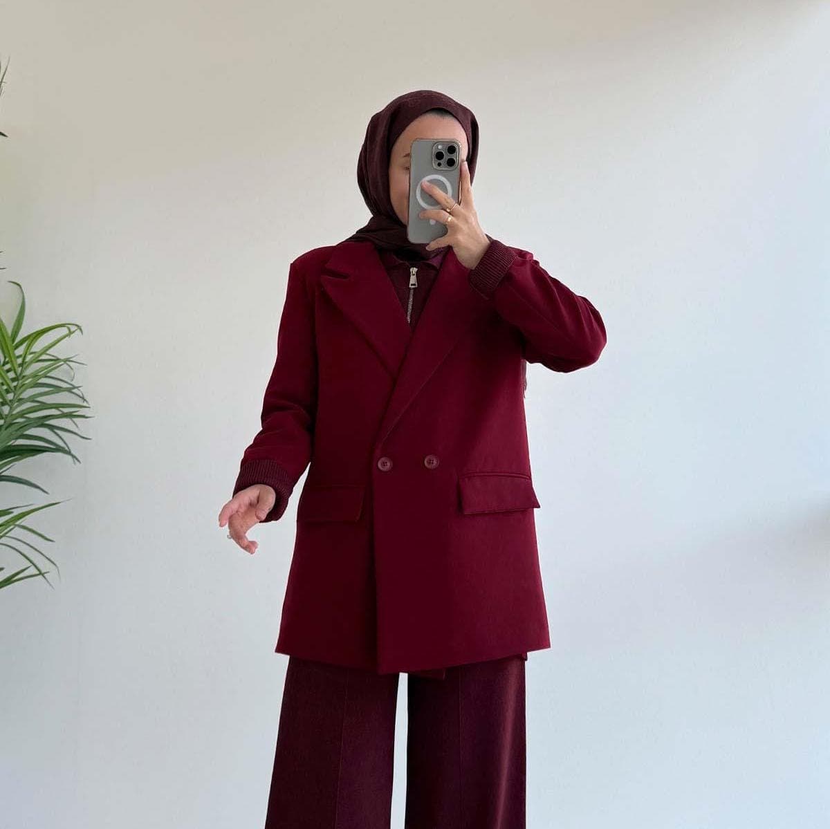 Elegant Double Button Lined Blazer Jacket – Classic Tailored Fit, Formal & Casual Wear, Office Work Blazer, Women's Fashion Coat,(KH-2043)