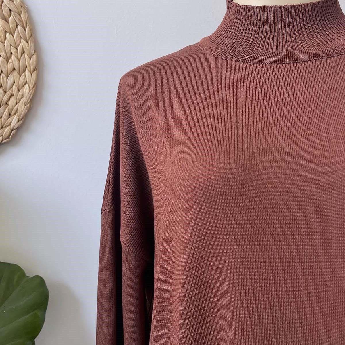 Elegant Mercerized Knitwear Dress - Brown | Long Sleeve Modest Maxi Dress for Women | Comfortable and Stylish Casual Wear,(KH-1718) - image 5
