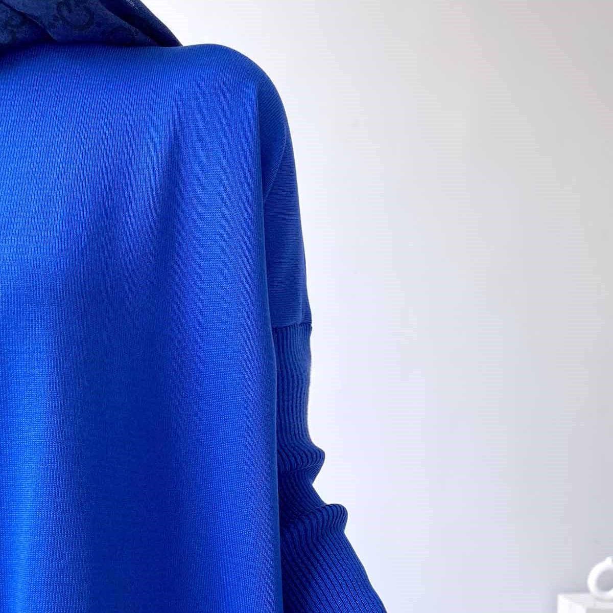 Sax Blue Mercerized Tunic for Women - Trendy Modest Wear with a Relaxed Fit, Side Slits, and Premium Fabric Quality,(KH-1747) - image 3