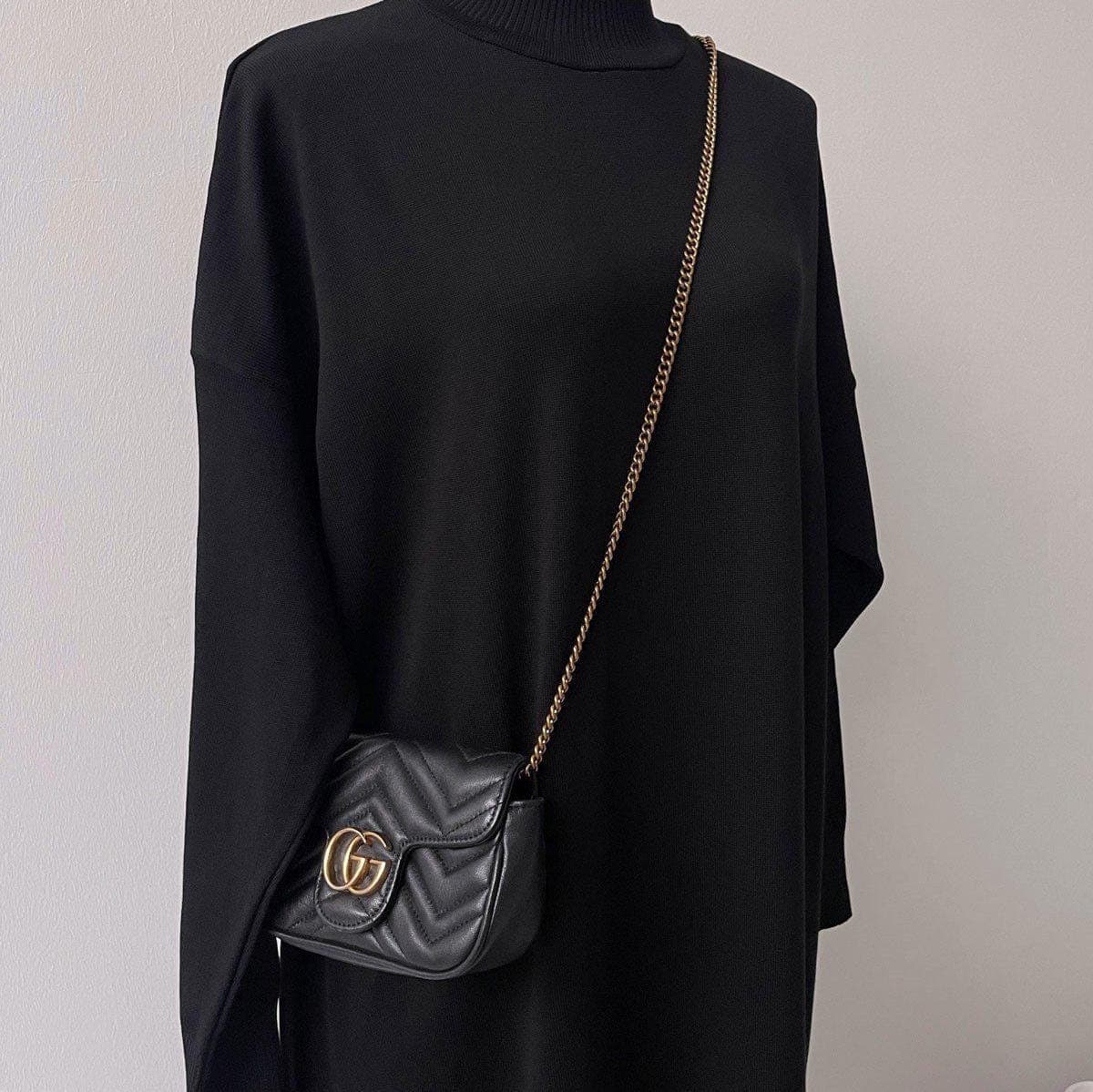 Chic Mercerized Knitwear Maxi Dress in Black-Perfect for Modest Wear, Casual Outings, or Special Occasions - Stylish and Practical,(KH-1718) - image 4