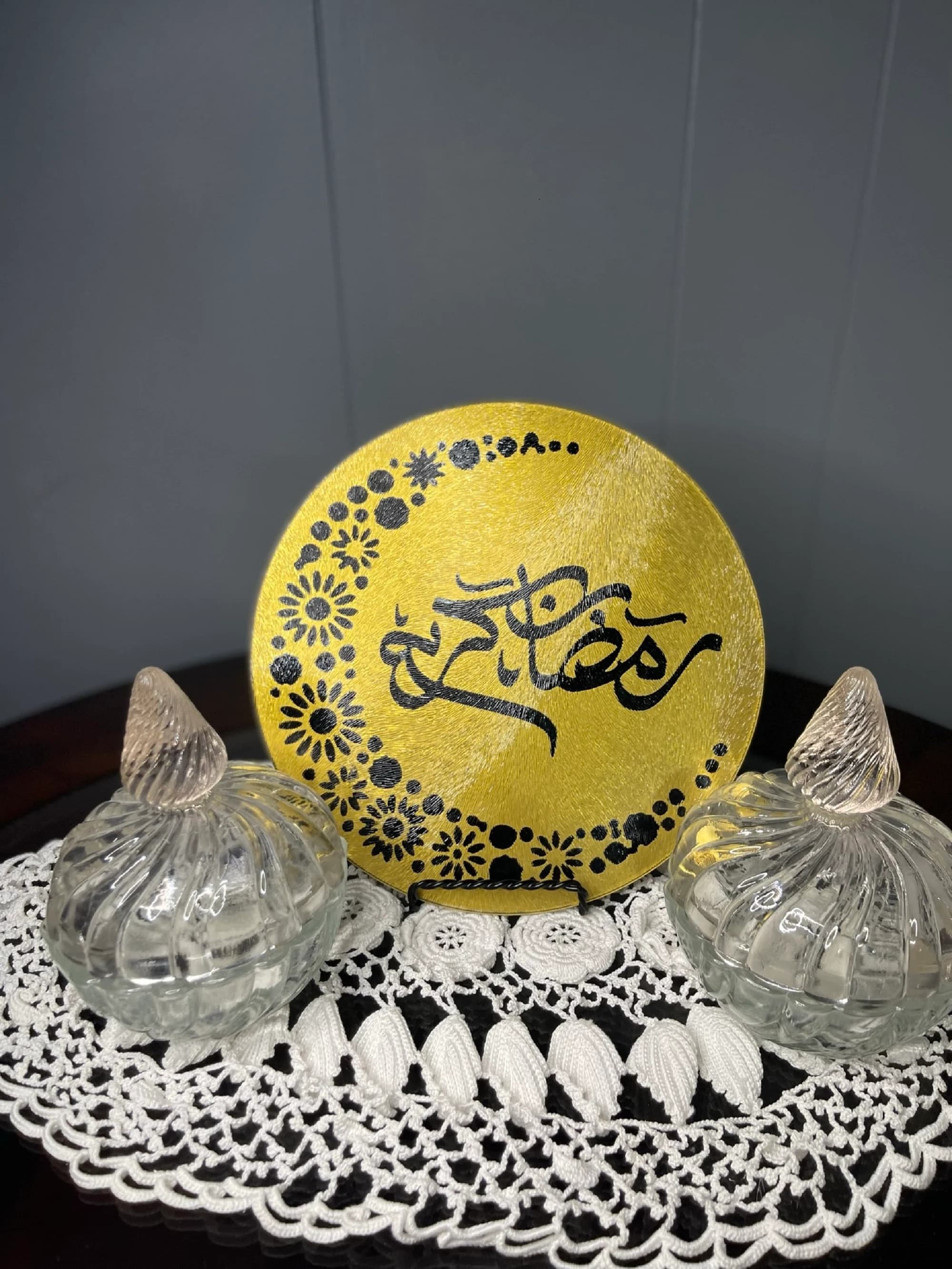 Hand Painted Ramadan Kareem Moon Lantern Display | Ramadan Decoration | Eid Decoration Arabic Writing - image 4