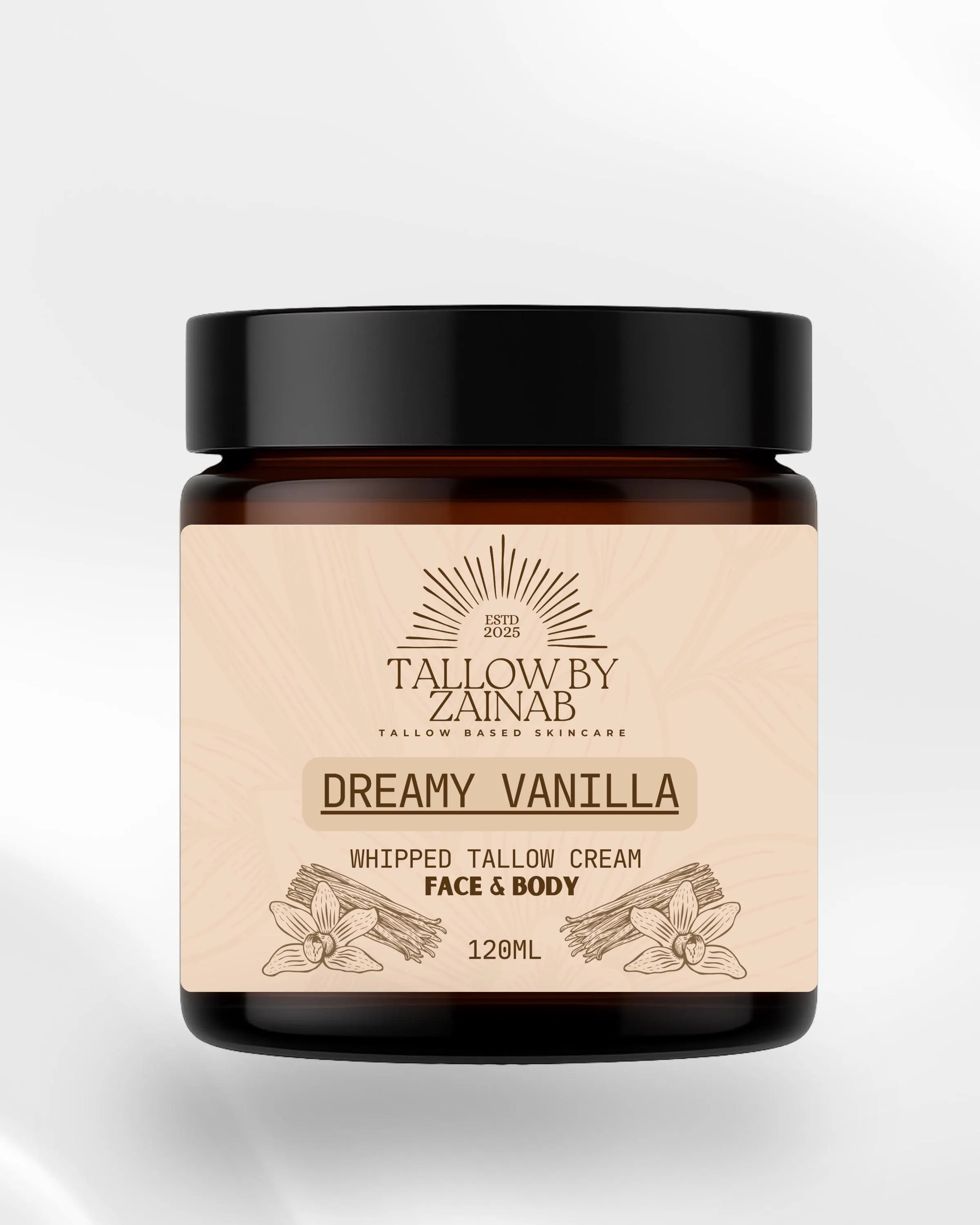 Vanilla Whipped Tallow Cream – Grass-Fed, All-Natural & Halal 120ml
