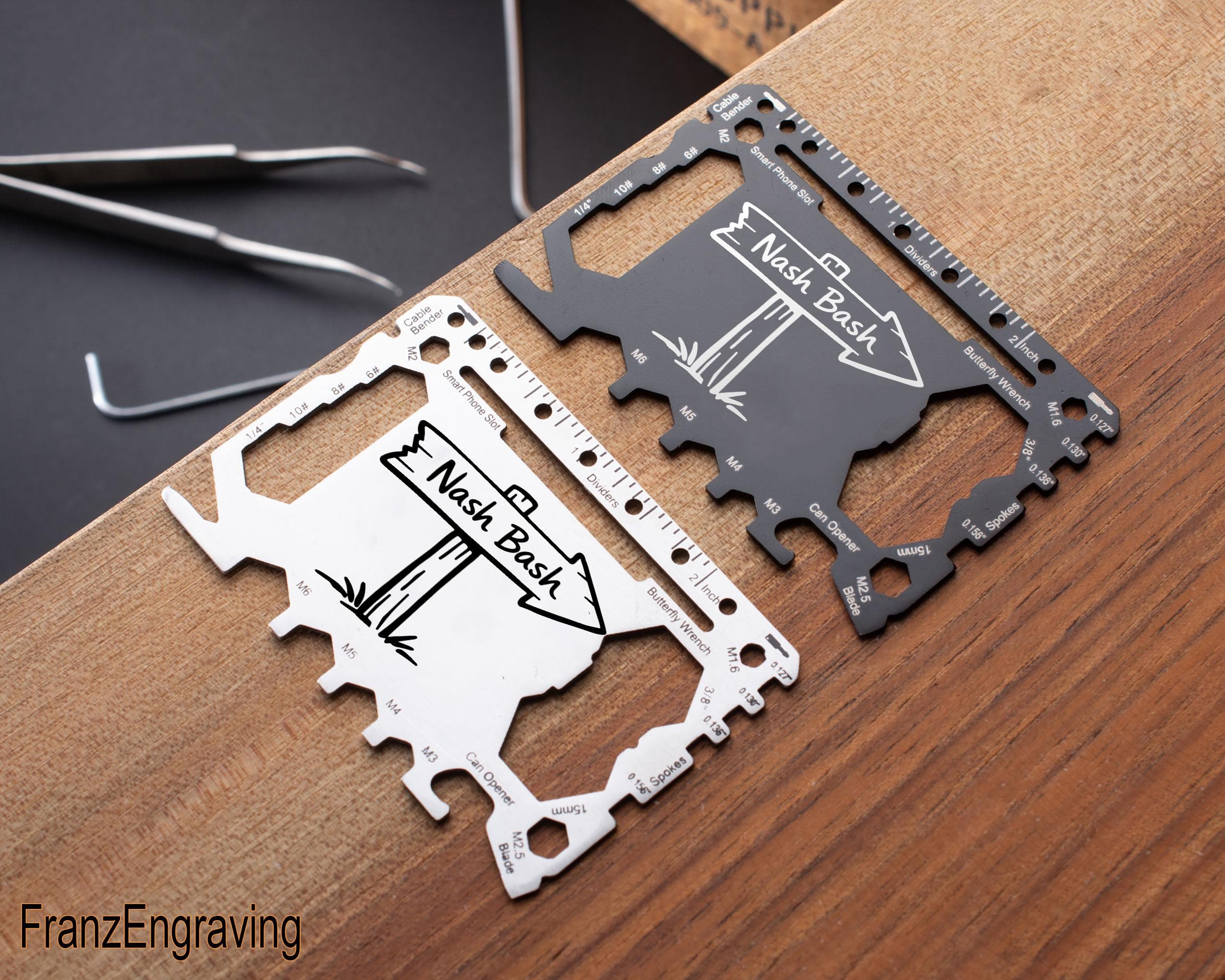Personalized Name Bash Multitool Wallet Card, Custom Sign Engraved EDC Tool, Birthday Gift for Him, Anniversary Party Wedding Card - image 4