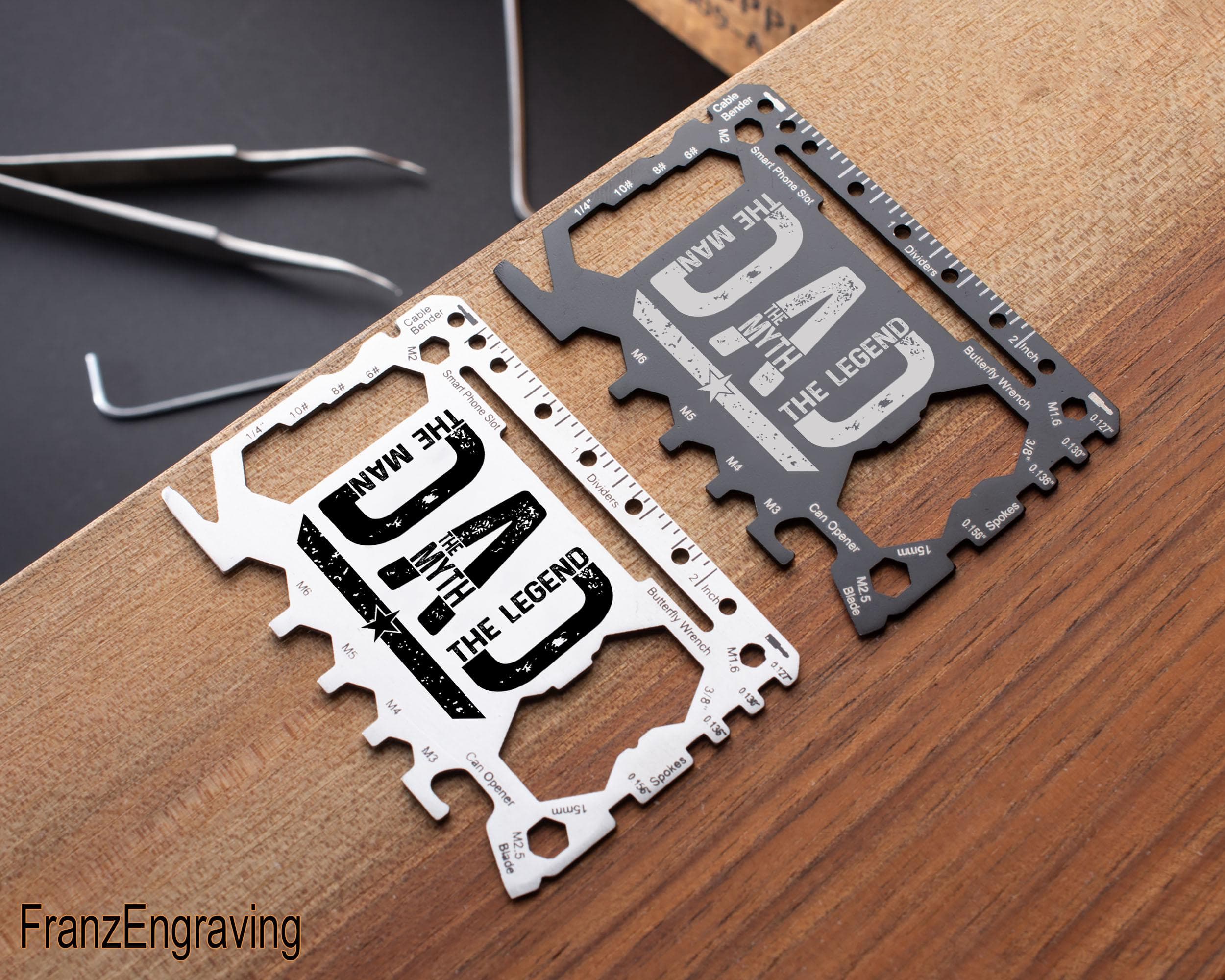 Dad The Man The Myth The Legend Engraved Multitool Wallet Card, Vintage Father Gift, Distressed EDC Tool, Fathers Day Gift - image 4