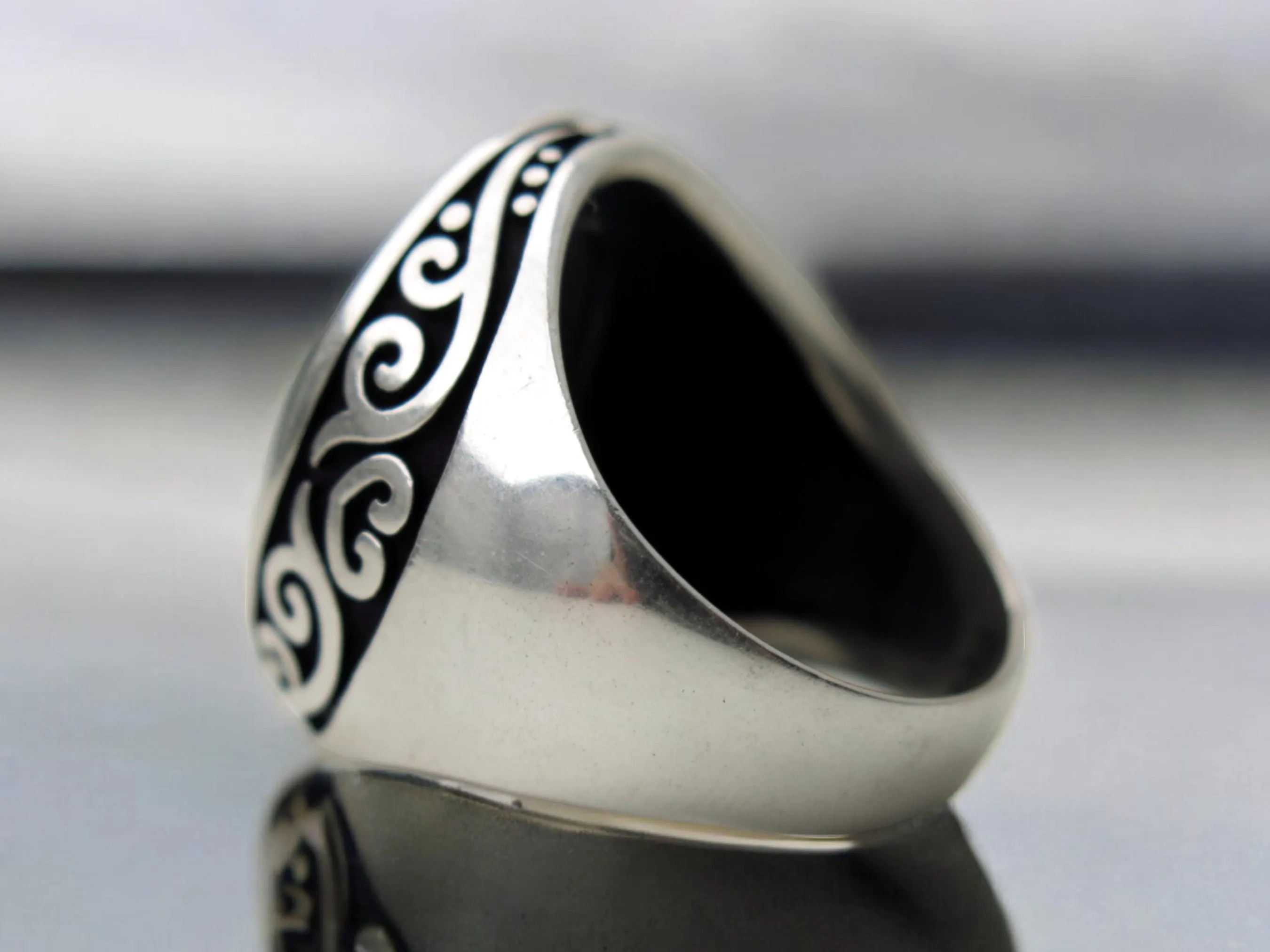 ARBIC ISLAMIC Hematite Hadid Sterling Silver 925 Man Ring Engraved  باب الحوائج  Natural Hadid Gem - image 5