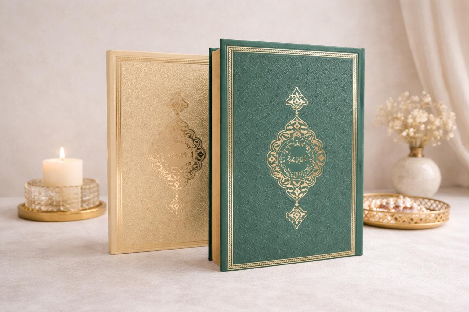 Leather Arabic Quran with Tasbih: QR Code, Islamic Gift (24x16 cm), Ramadan, Eid
