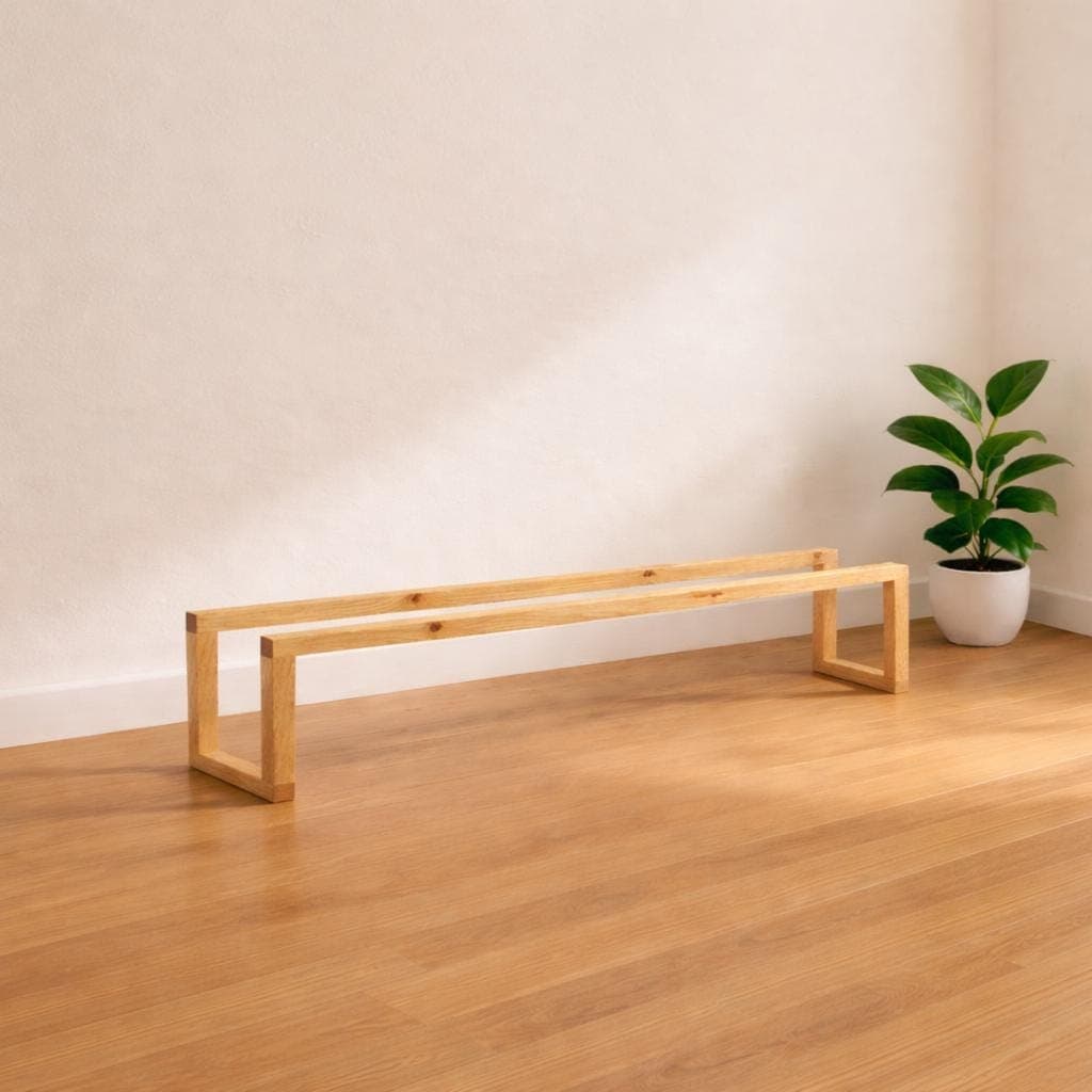 Wooden Shoe Shelf, Modern Shoe storage, Space-saving Organizer, Walnut, Chestnut, Pine.