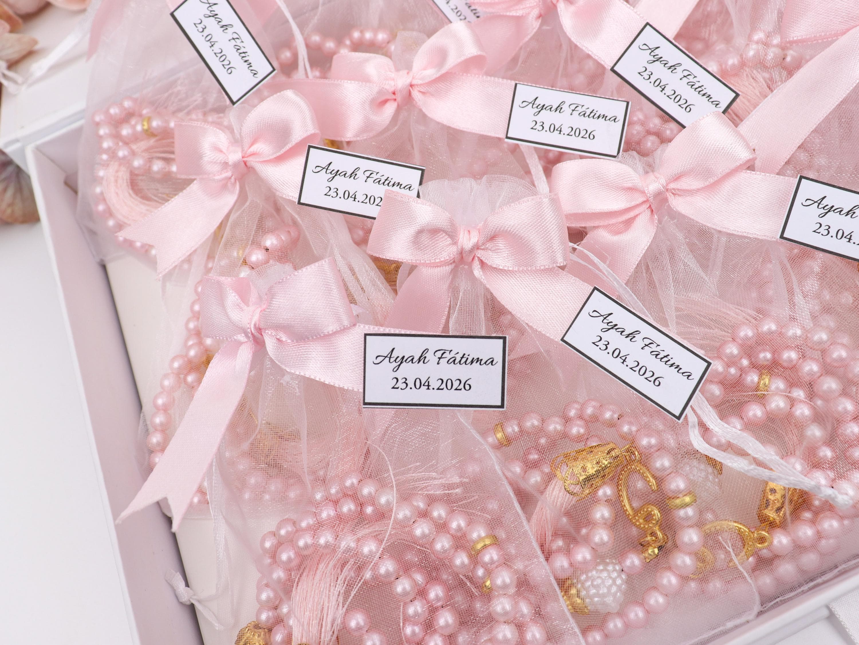Baby Blue Pearl Tasbih Gift, Prayer Beads: Muslim Wedding Gifts, Welcome Baby Shower Favor - image 5