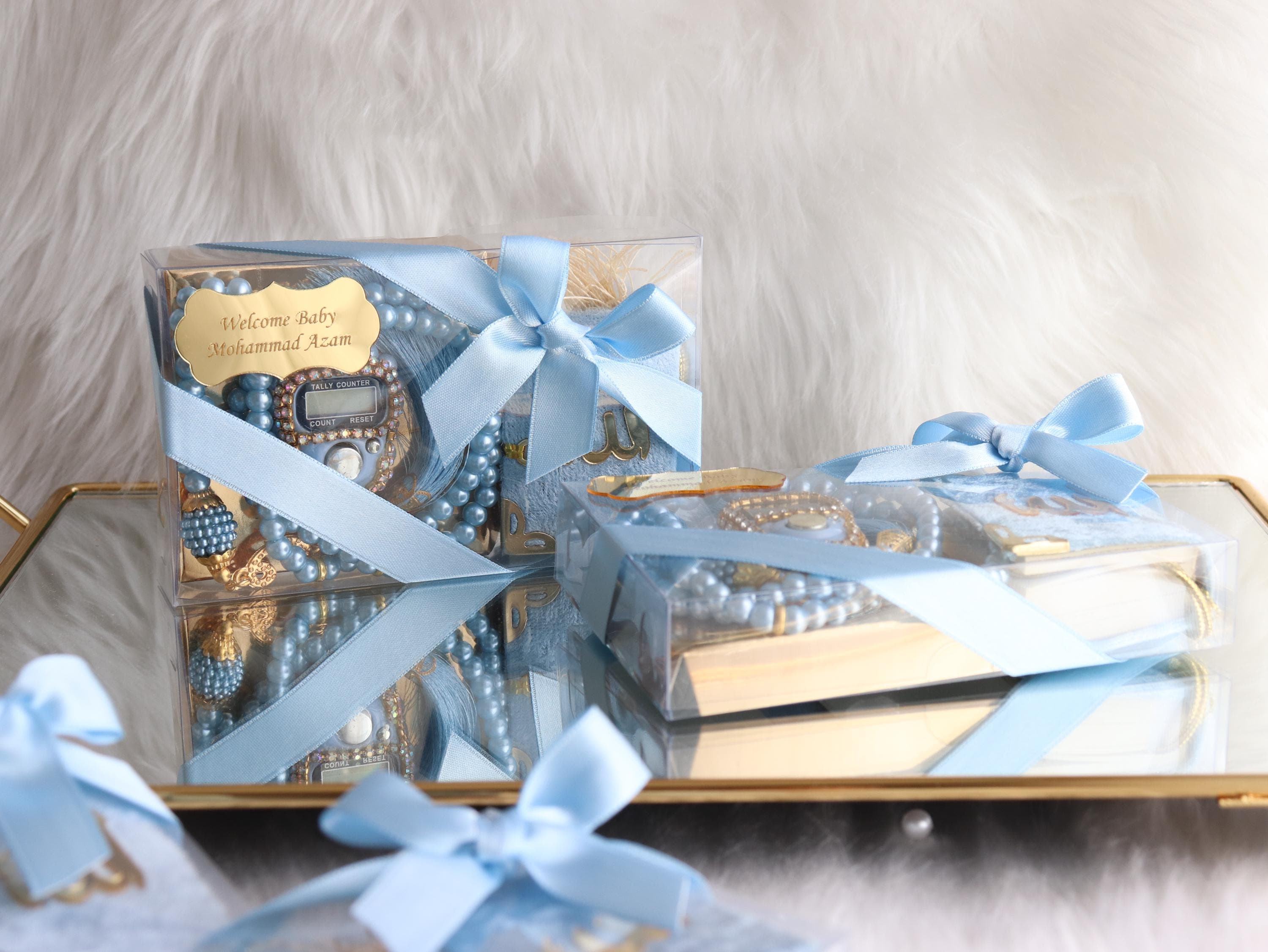 Blue Mini Quran Gift Set: Muslim Baby Shower Favors, Ramadan, Eid - image 5
