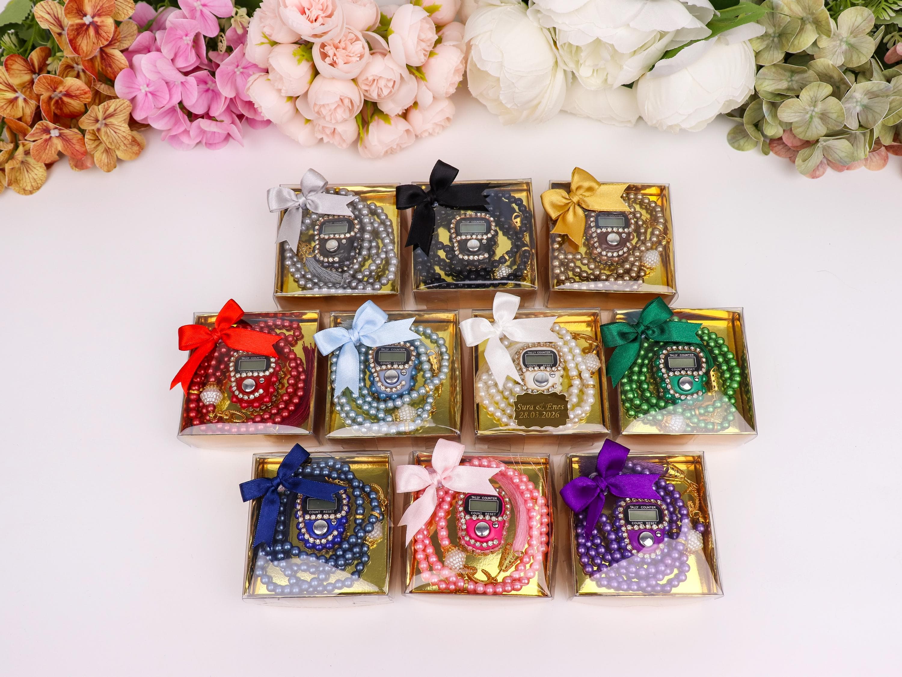Personalized Mini Quran, Pearl Tasbih Gift Set, Islamic Wedding, Nikkah, Hajj Umrah, Baby Shower