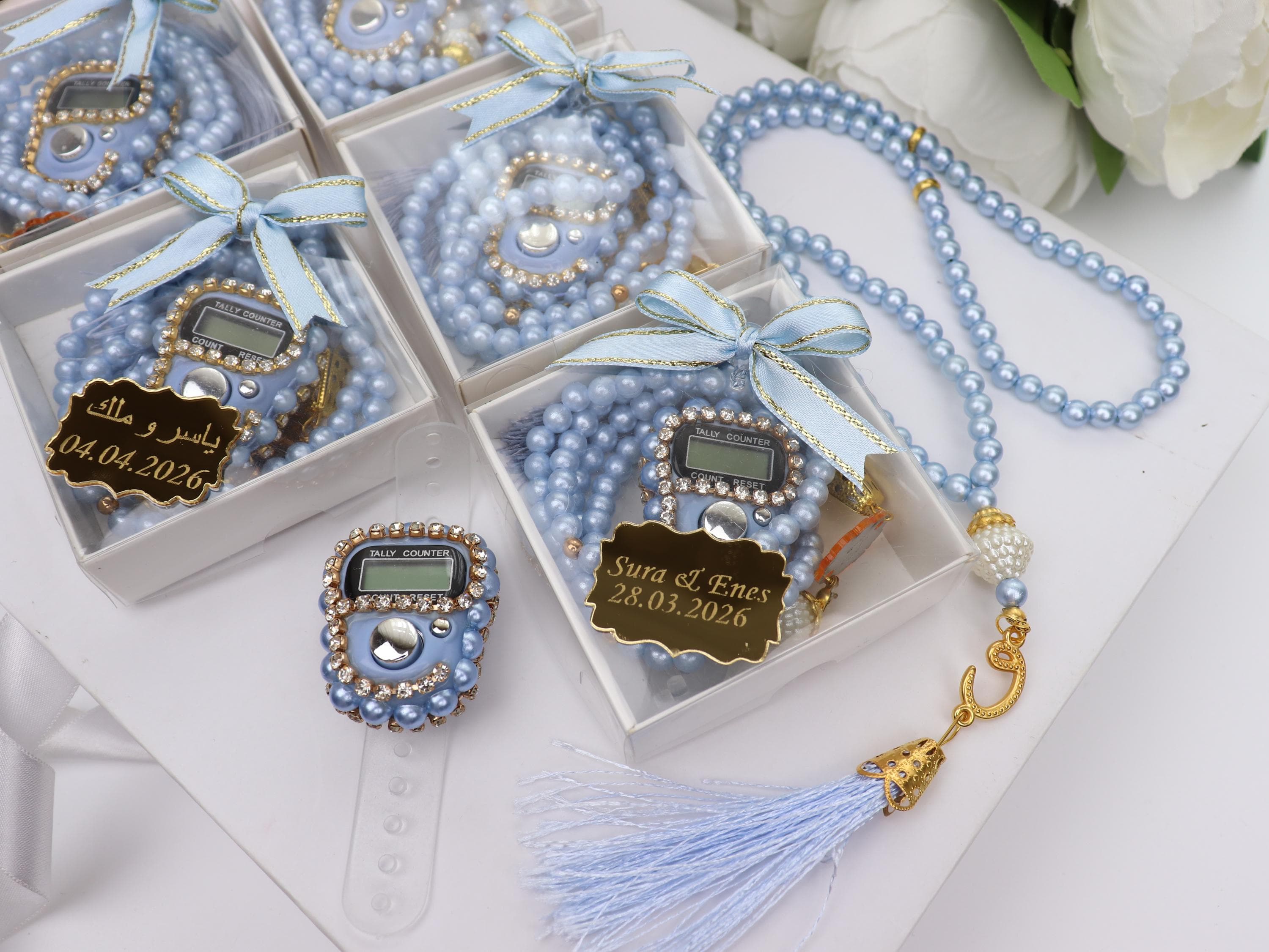 Custom Digital Tasbih Gift Box : Prayer Beads, Welcome Baby, Finger Counter, Ramadan, Eid