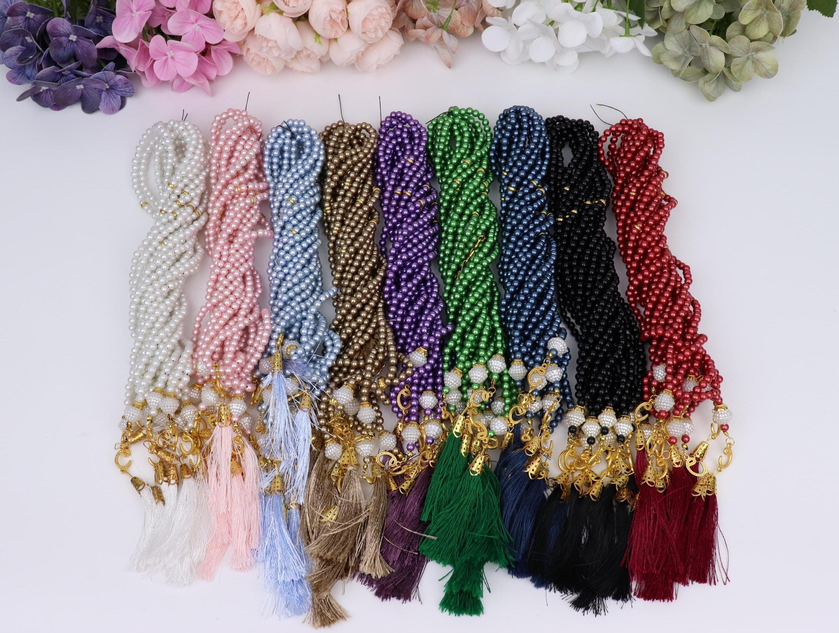 Vav Pearl Tasbih: Islamic Gifts, 99 Prayer Beads, Bulk Misbaha Tasbeeh, Ramadan Mubarak, Eid
