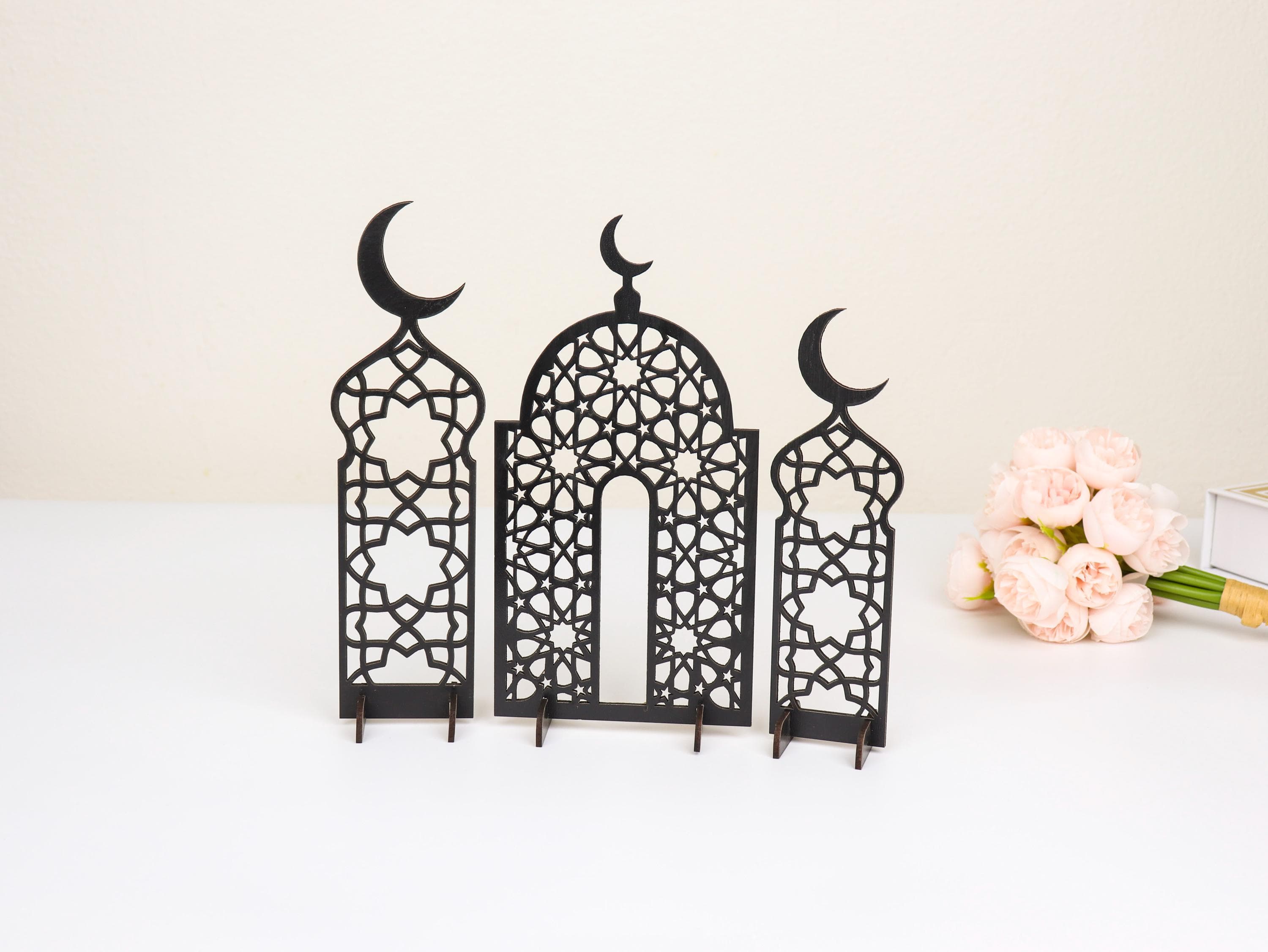 Laser Cut Wooden Ramadan Decor, Islamic Crescent Moon Centerpiece - image 4