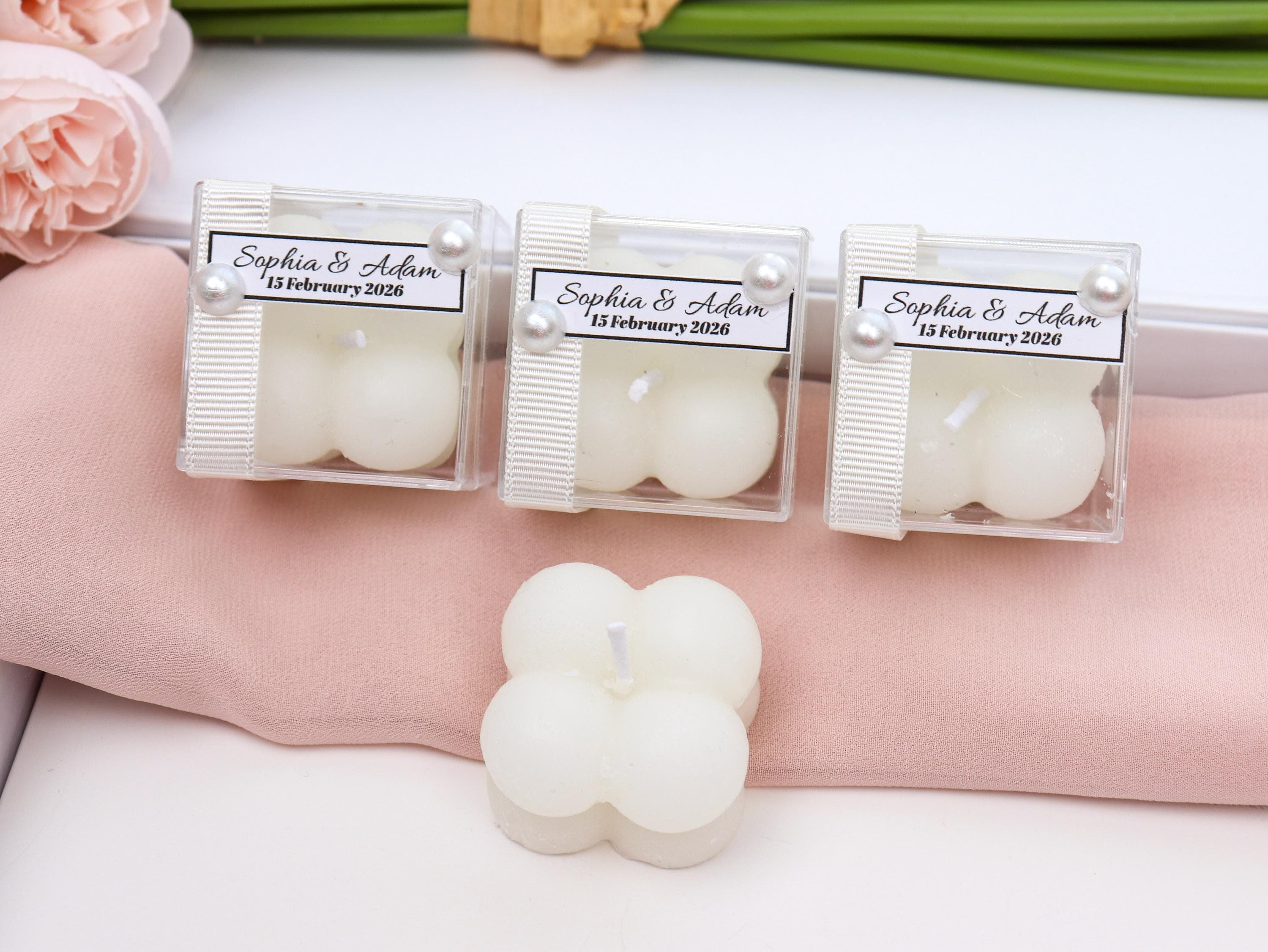 Personalized Wedding Candle Favor, Bubble Candle, Bridesmaid Gifts, Bridal Shower Favors