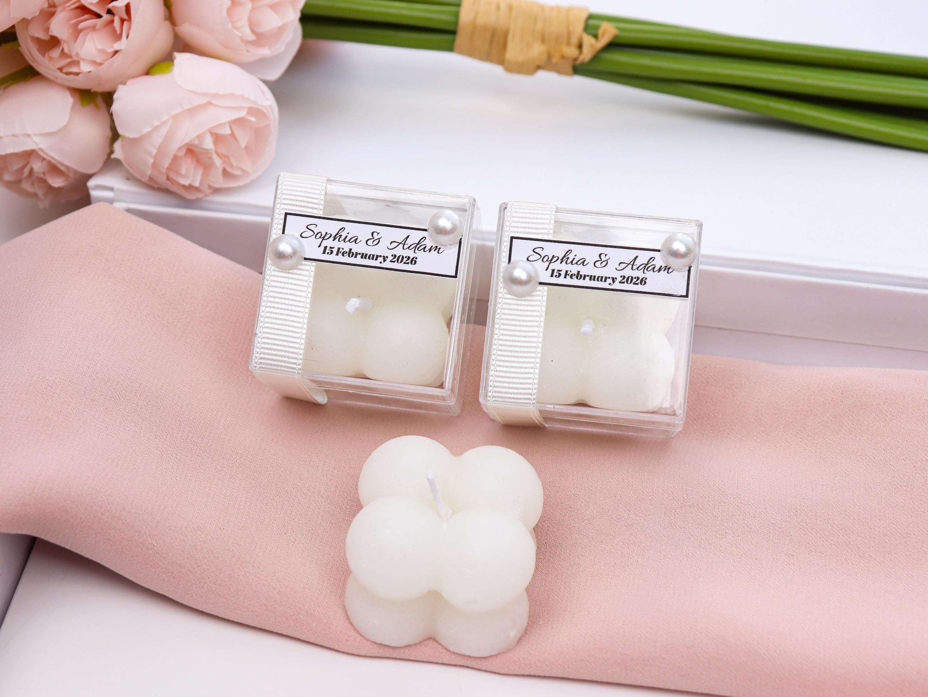 Personalized Wedding Candle Favor, Bubble Candle, Bridesmaid Gifts, Bridal Shower Favors - image 3