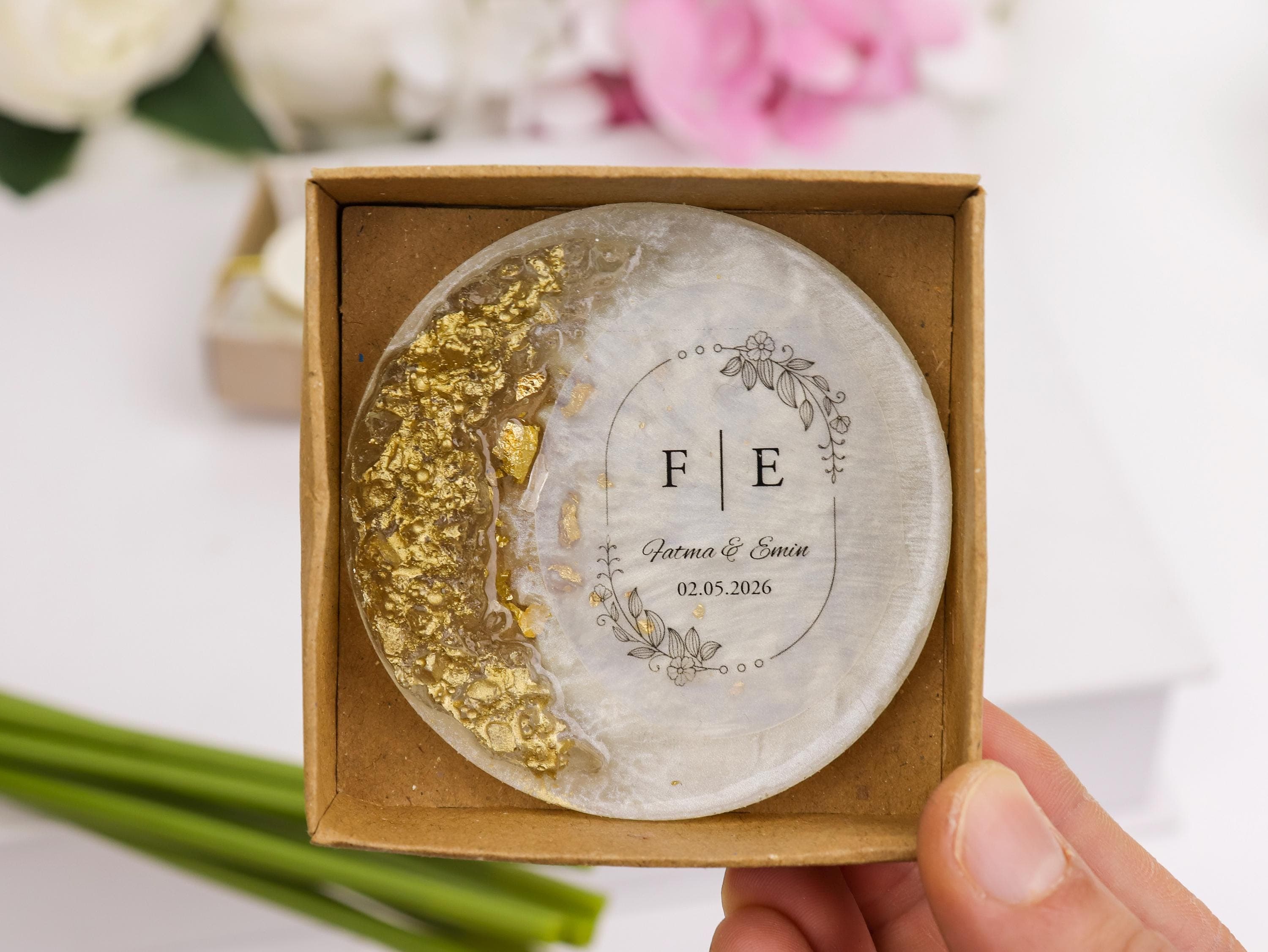 Personalized Resin Epoxy Magnets, Custom Wedding Favors, Bridal Shower Gifts